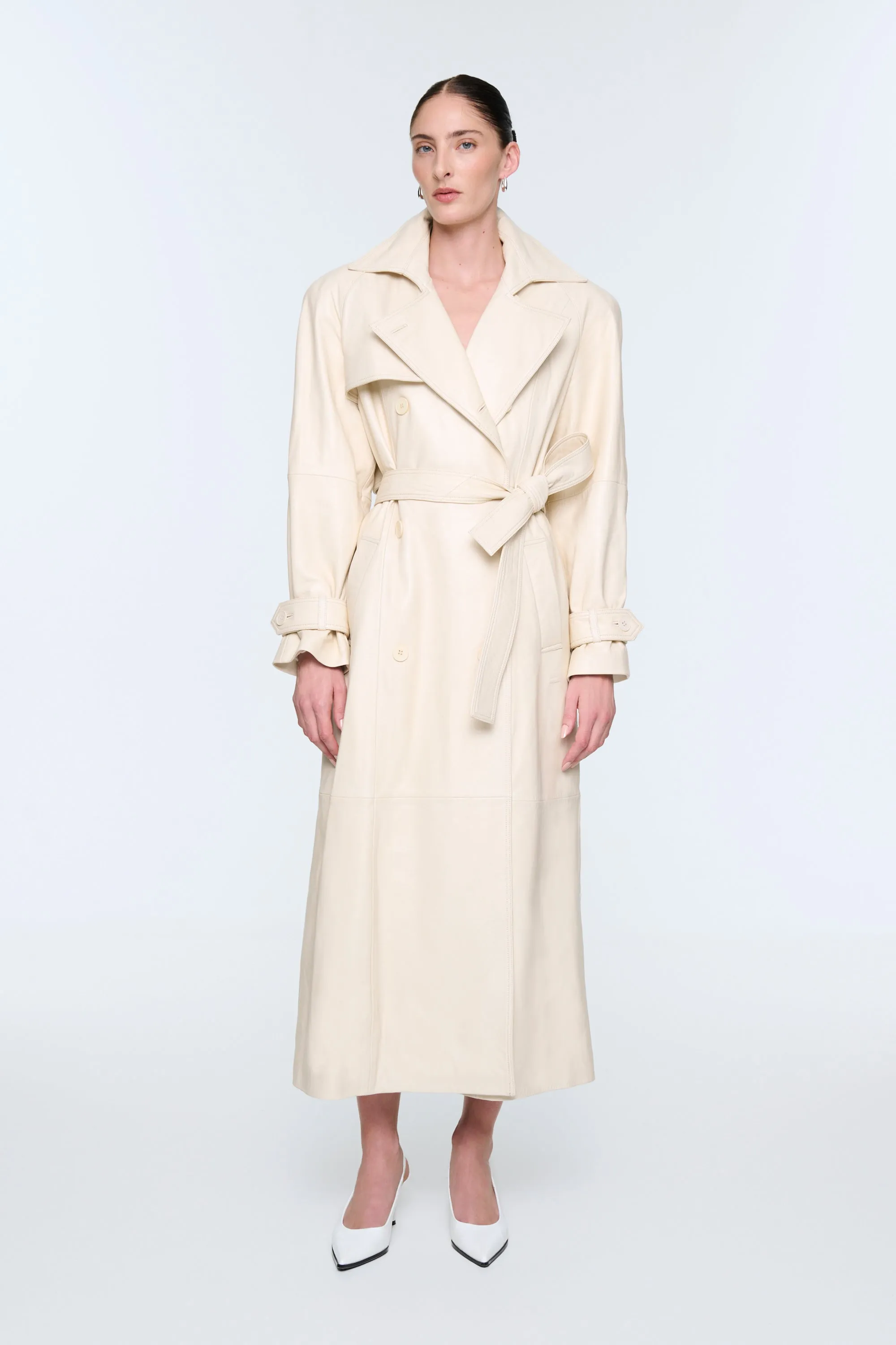 Corrin Leather Trench Coat