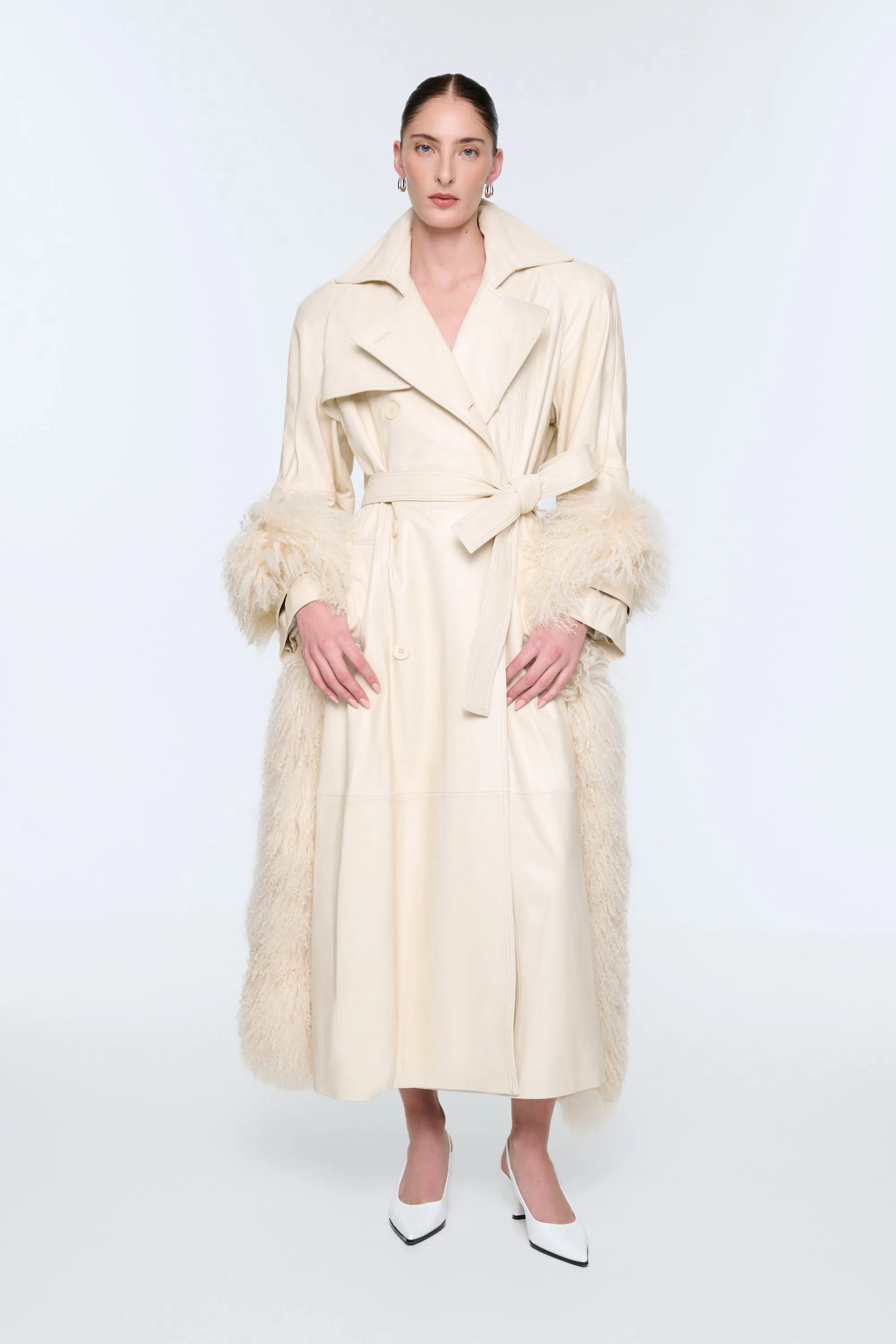 Corrin Leather Trench Coat