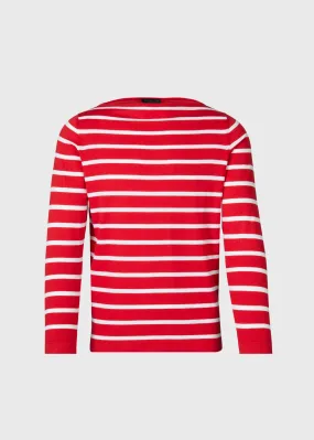 Cotton & Cashmere Boat Neck Stripe Pullover