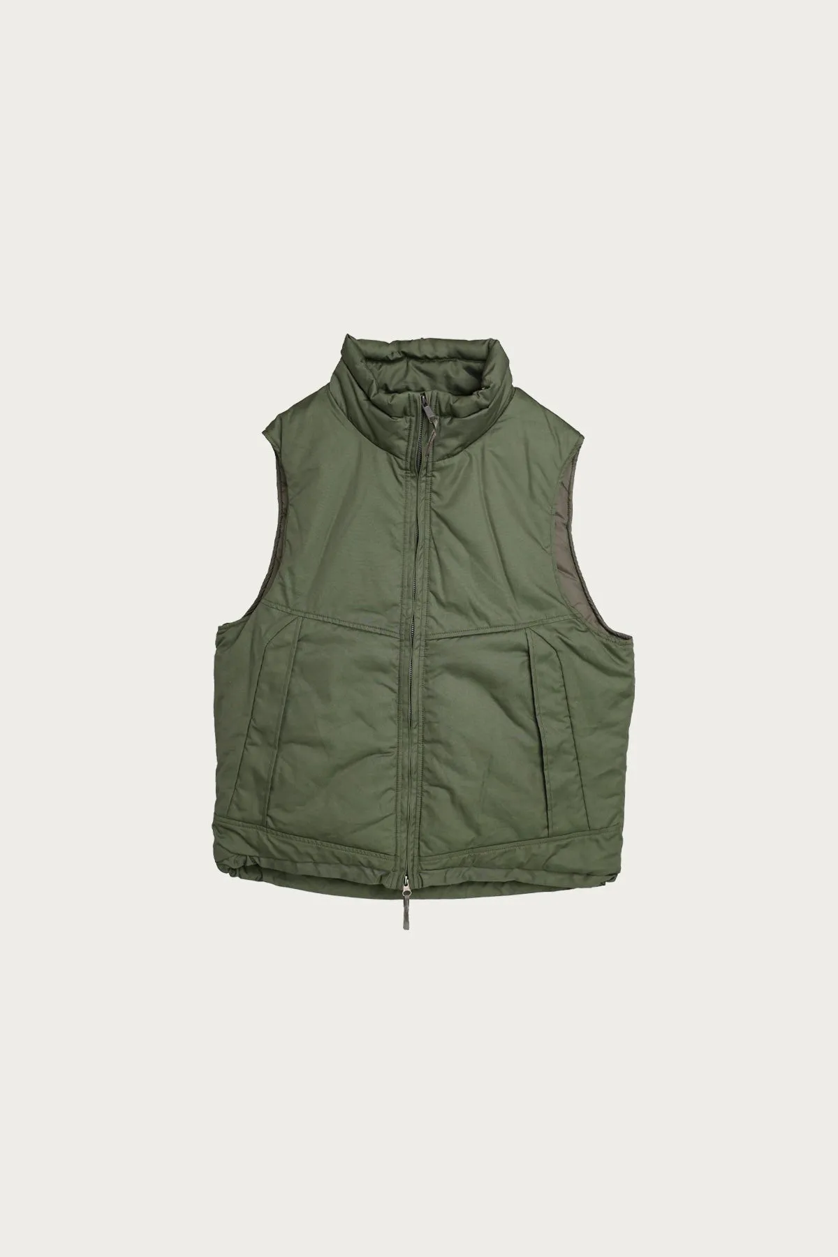 Cotton x Nylon Padded Vest - Army Green