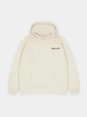 COUTURE SCRIPT PUFF SLEEVE HOODIE - OFF WHITE