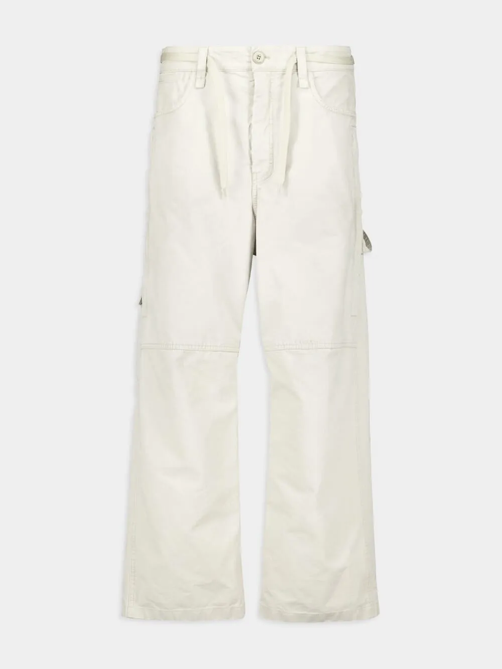 Cream Cropped Cargo Pants