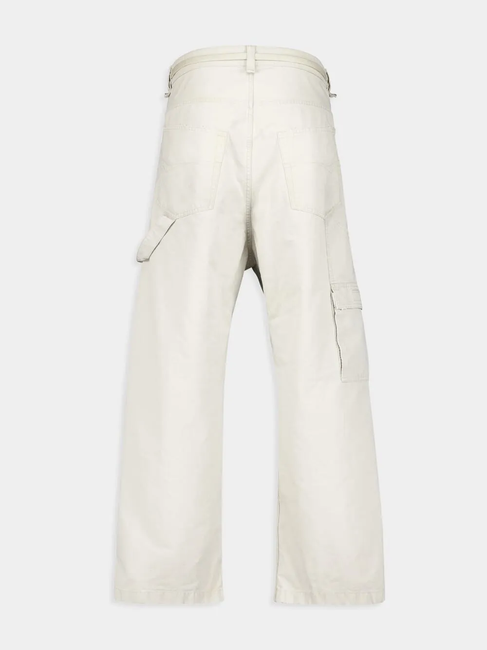 Cream Cropped Cargo Pants