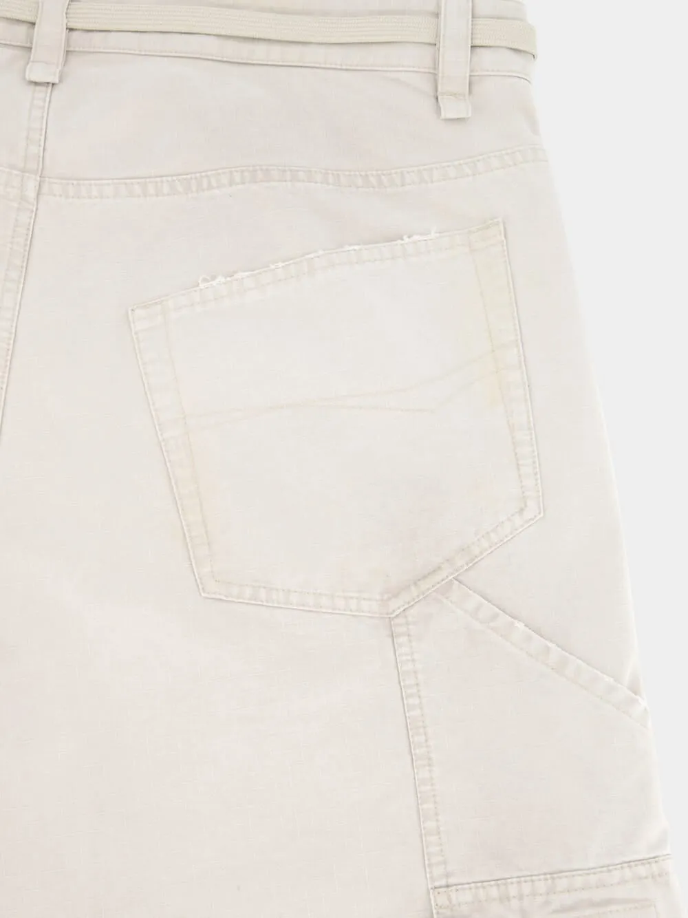 Cream Cropped Cargo Pants