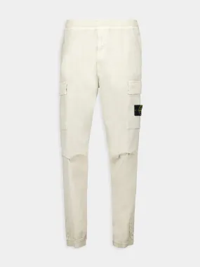 Cream Regular Tapered Fit Cargo Pants