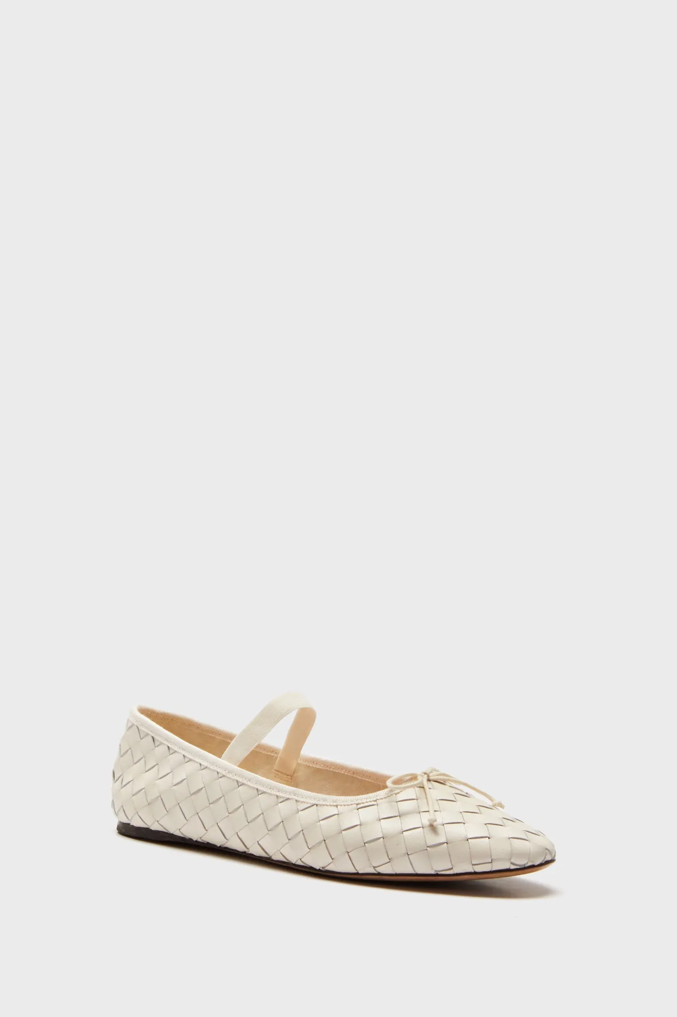 Cream Woven Leather Leonie Flats