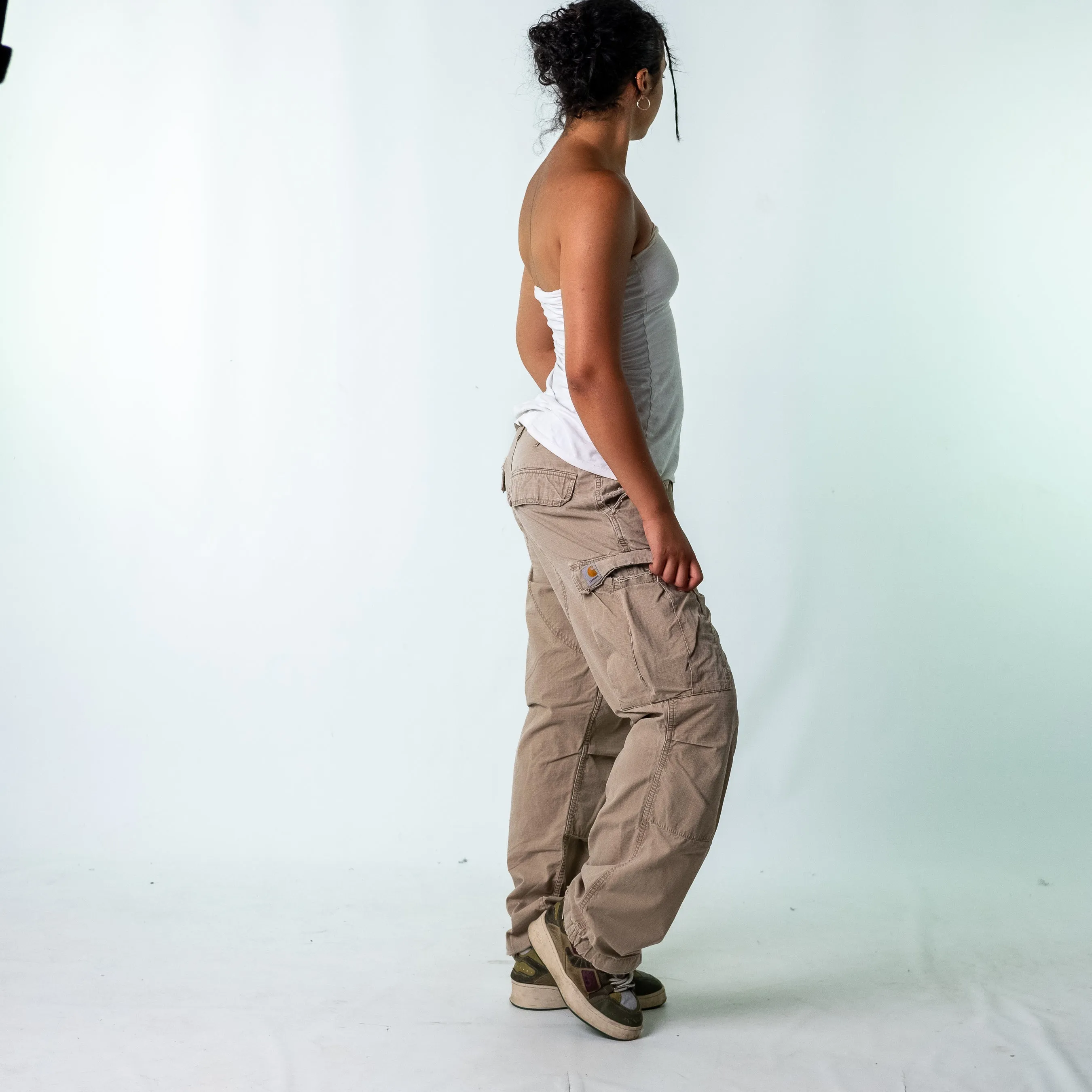 Cream y2ks Carhartt Woven Cargo Pants Baggy Pants (34x32)