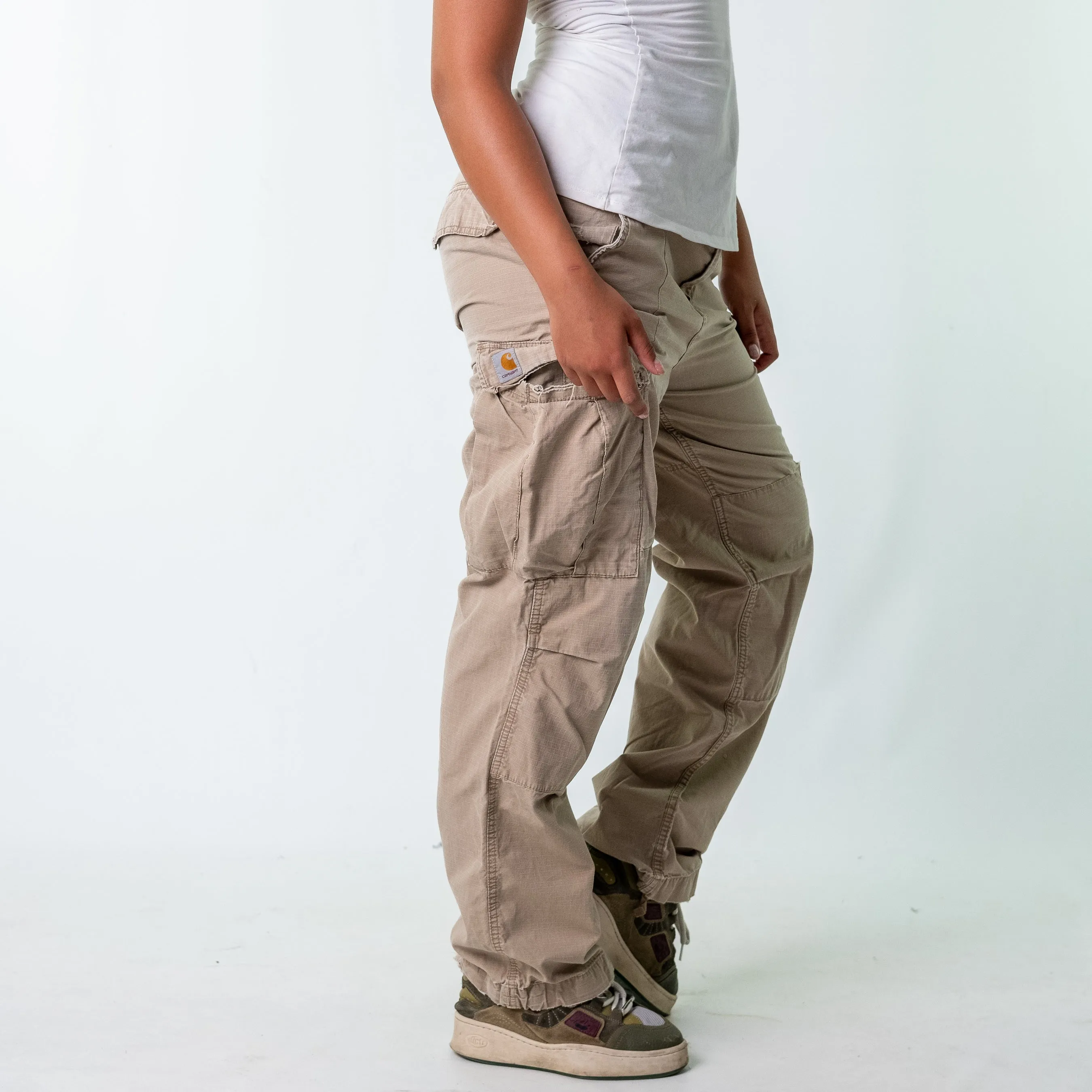 Cream y2ks Carhartt Woven Cargo Pants Baggy Pants (34x32)