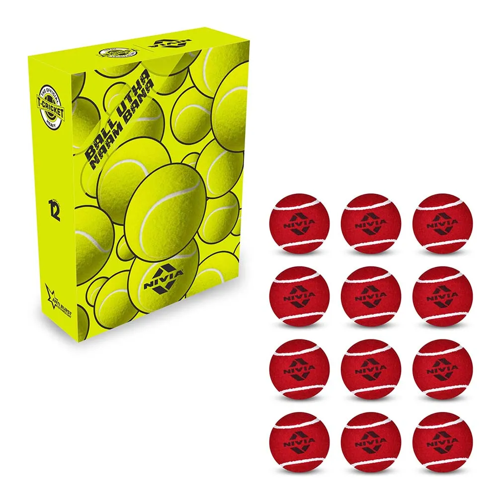 Cricket Tennis Ball Heavy (Pack of 12) - Red