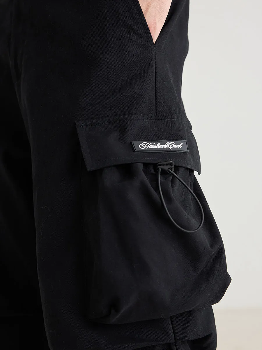 Crisp Pleated Parachute Cargo Pants