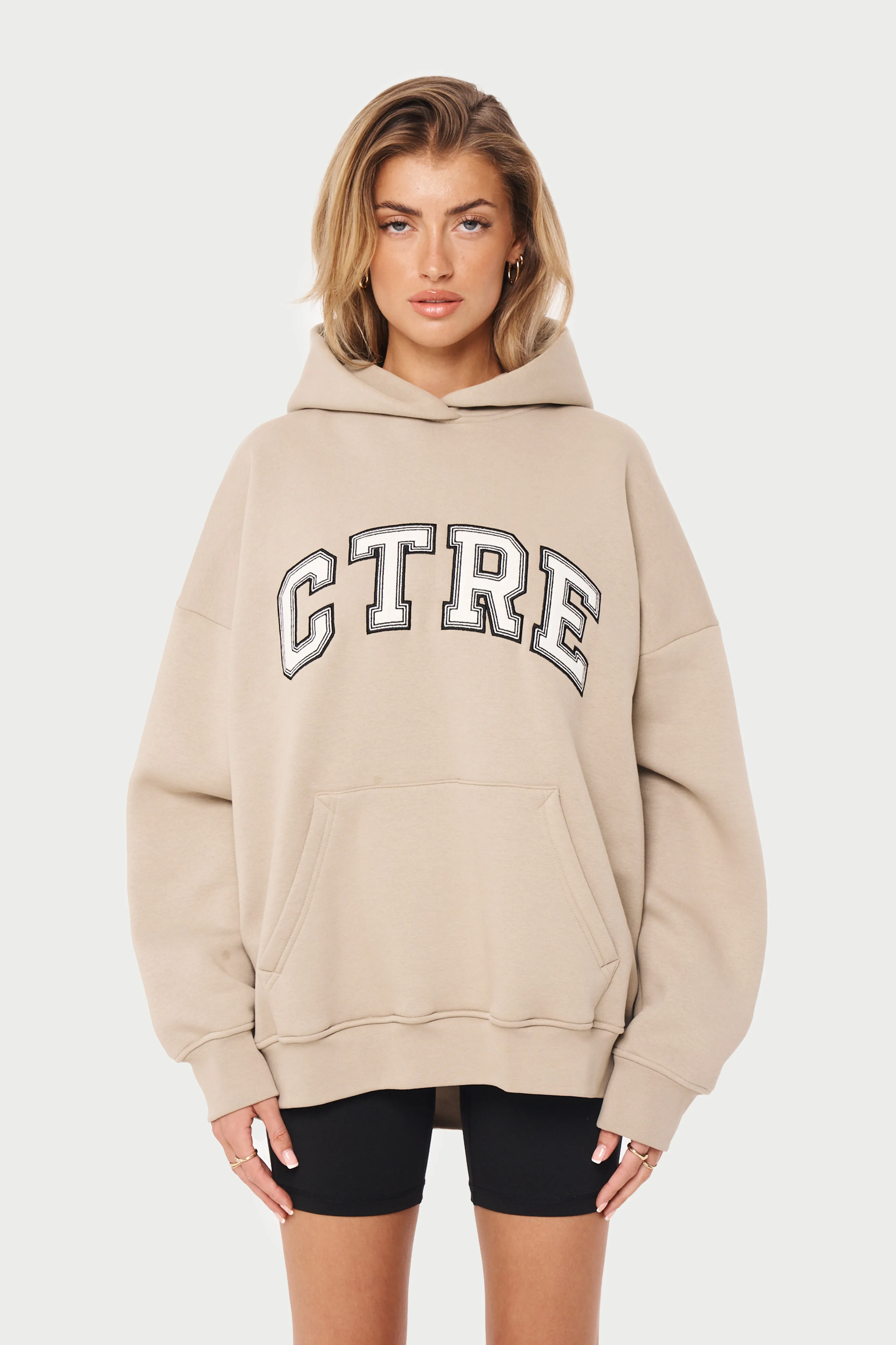 CTRE OVERSIZED HOODIE - BEIGE