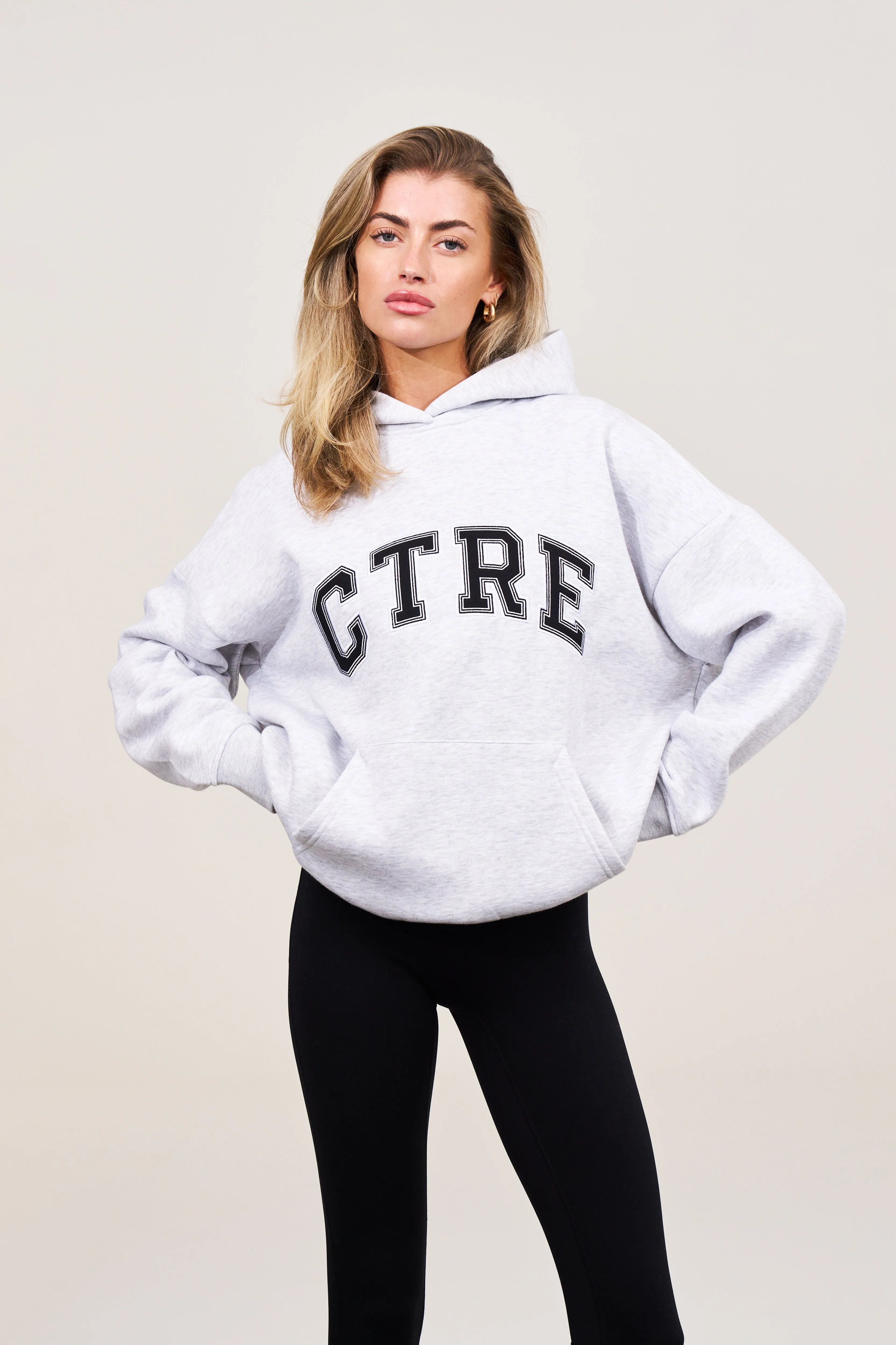 CTRE OVERSIZED HOODIE - GREY MARL