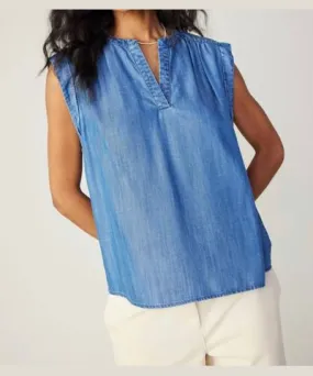 current air Leni Sleeveless Chambray Top