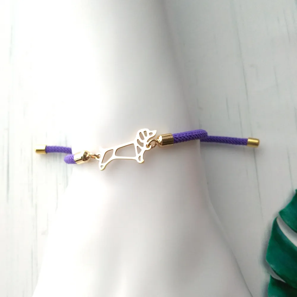 Dani Dachshund Corded Slider Bracelet