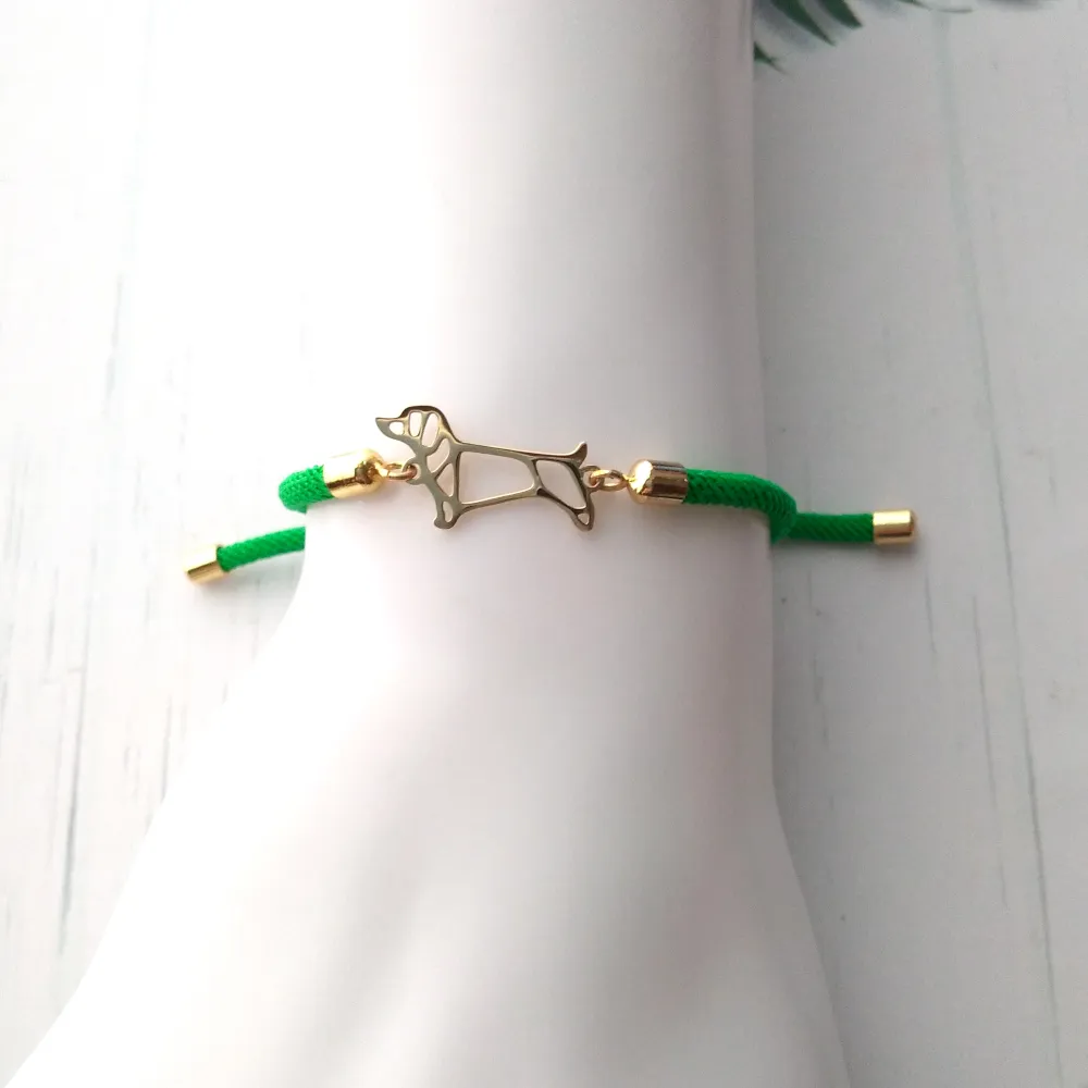 Dani Dachshund Corded Slider Bracelet