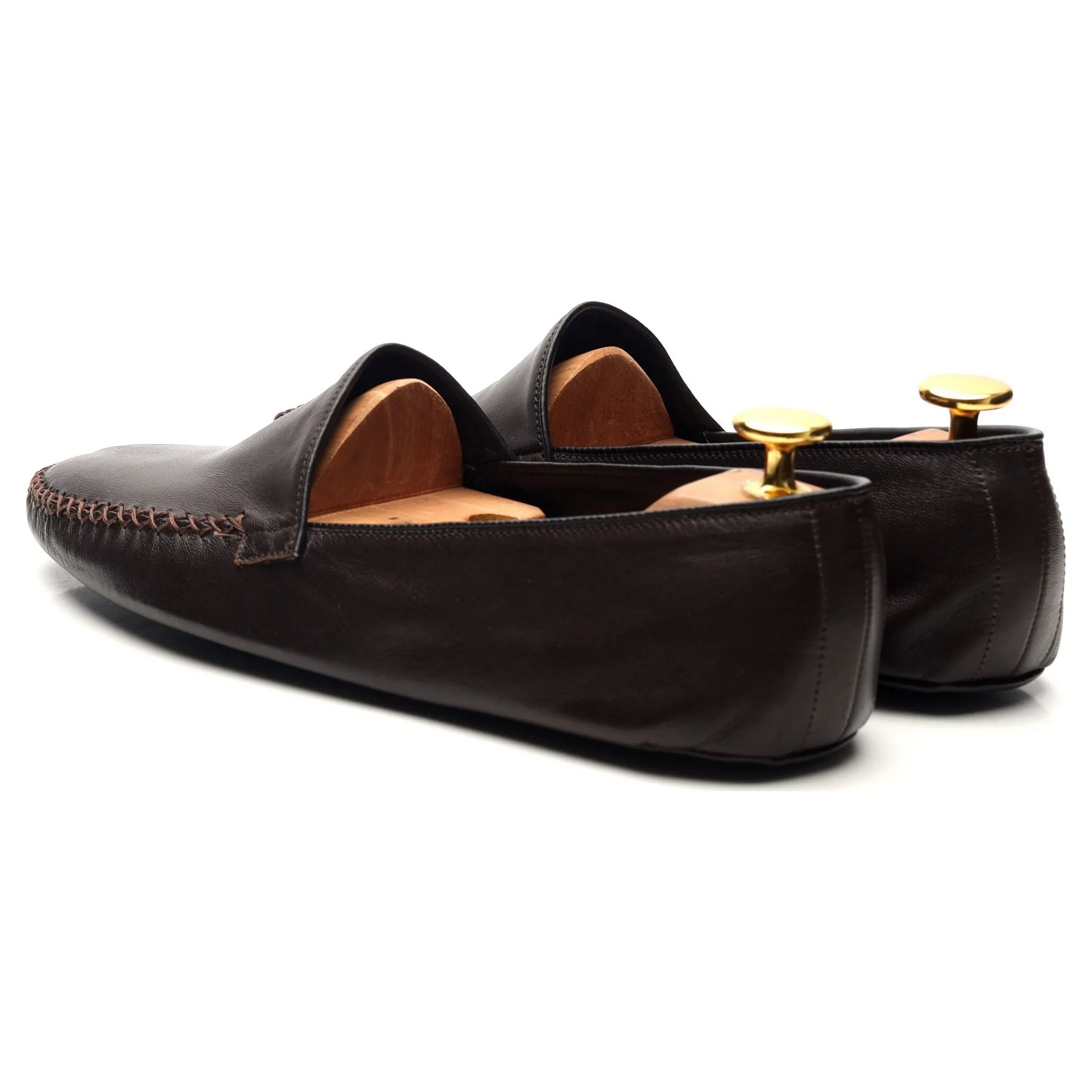 Dark Brown Leather Slippers UK 6 F