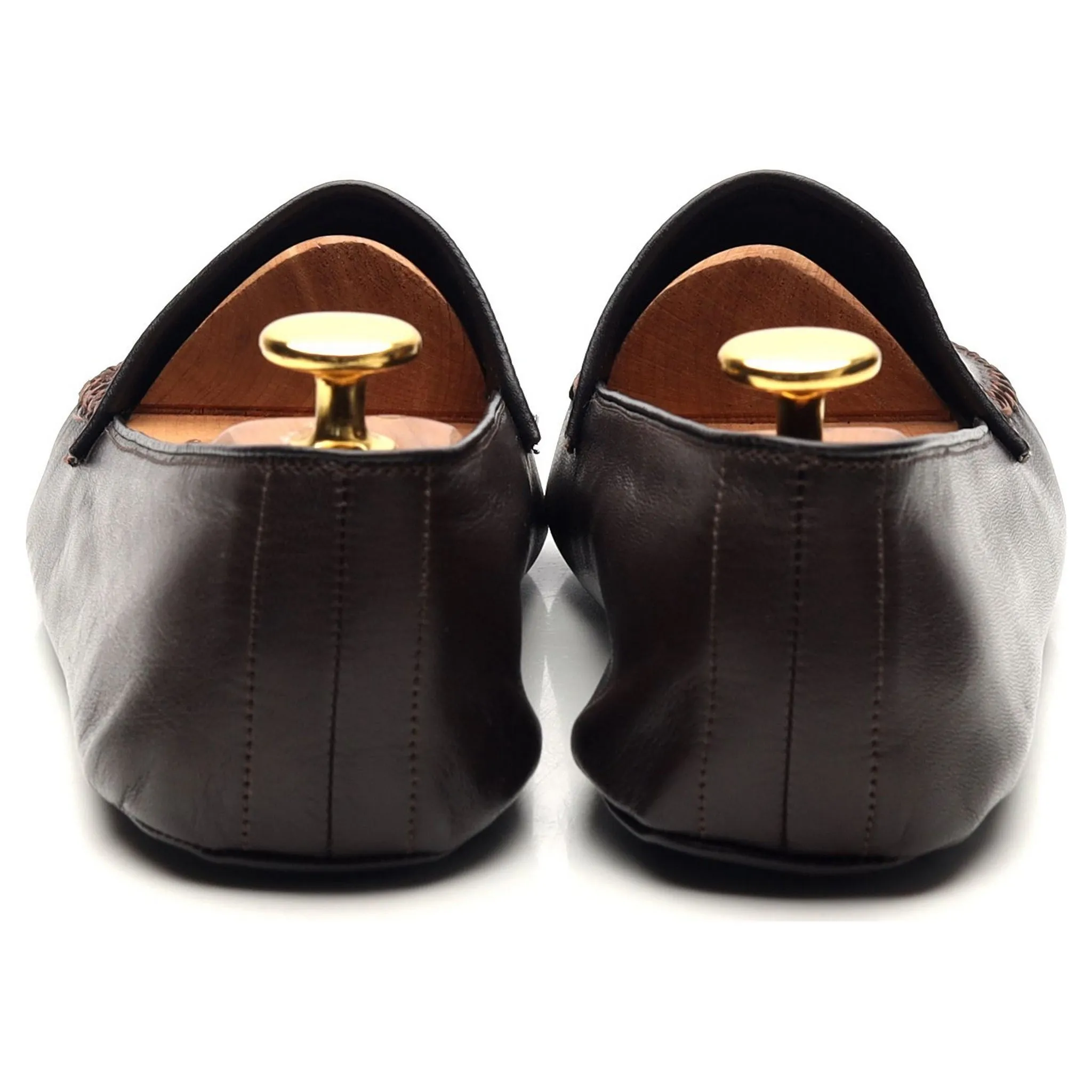 Dark Brown Leather Slippers UK 6 F