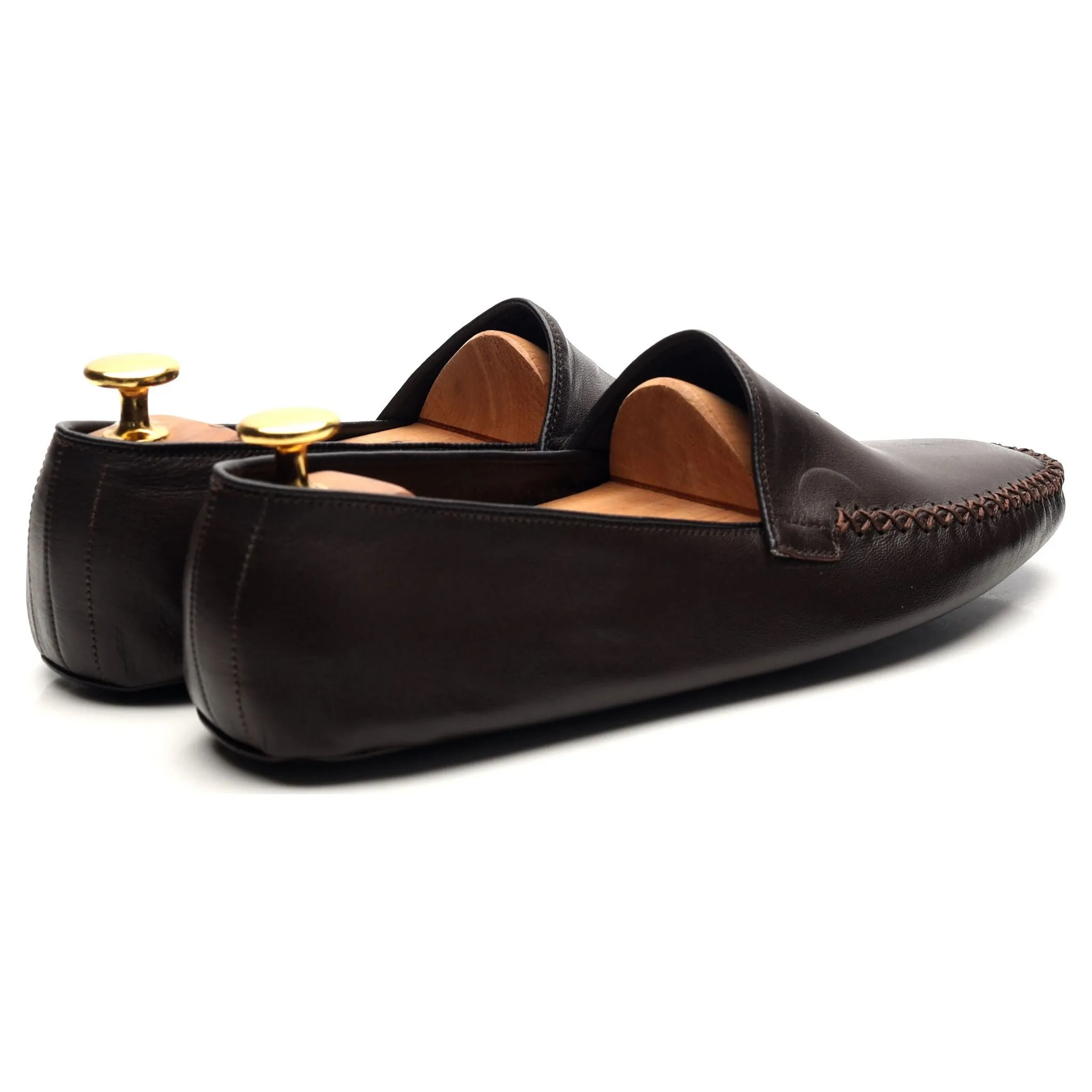 Dark Brown Leather Slippers UK 6 F