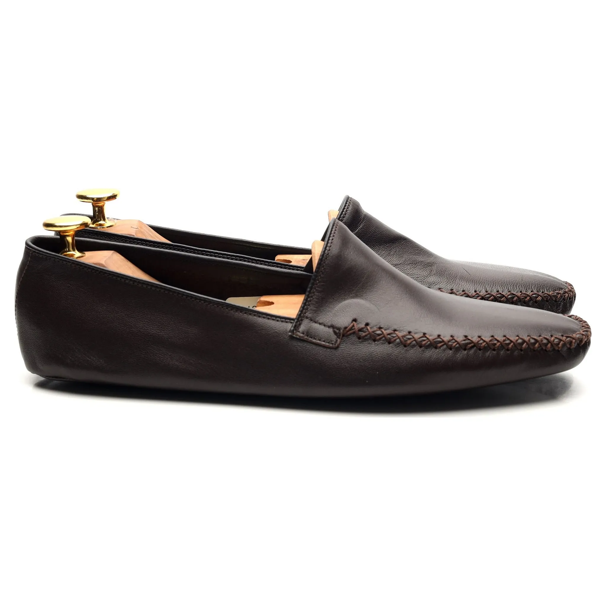 Dark Brown Leather Slippers UK 6 F