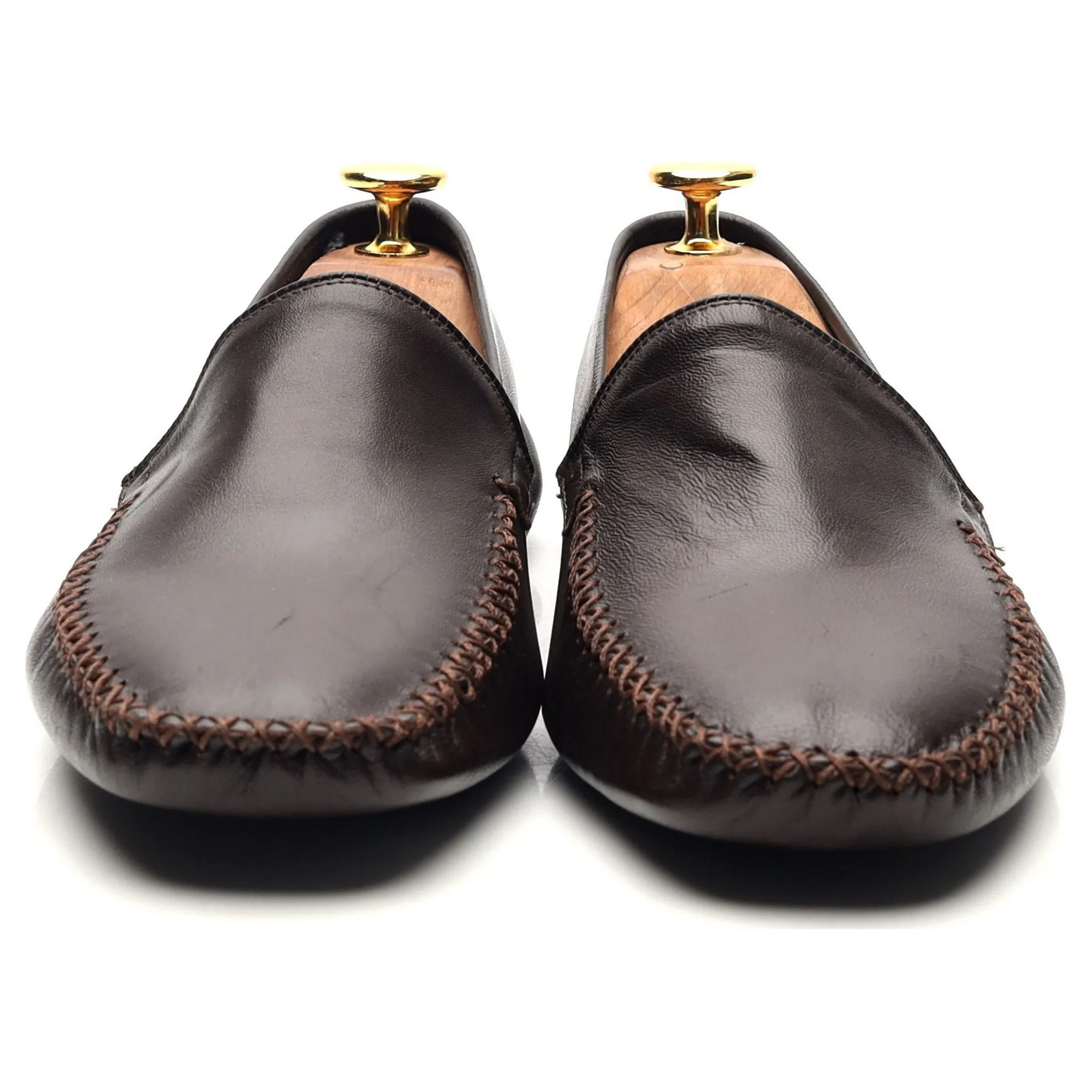 Dark Brown Leather Slippers UK 6 F