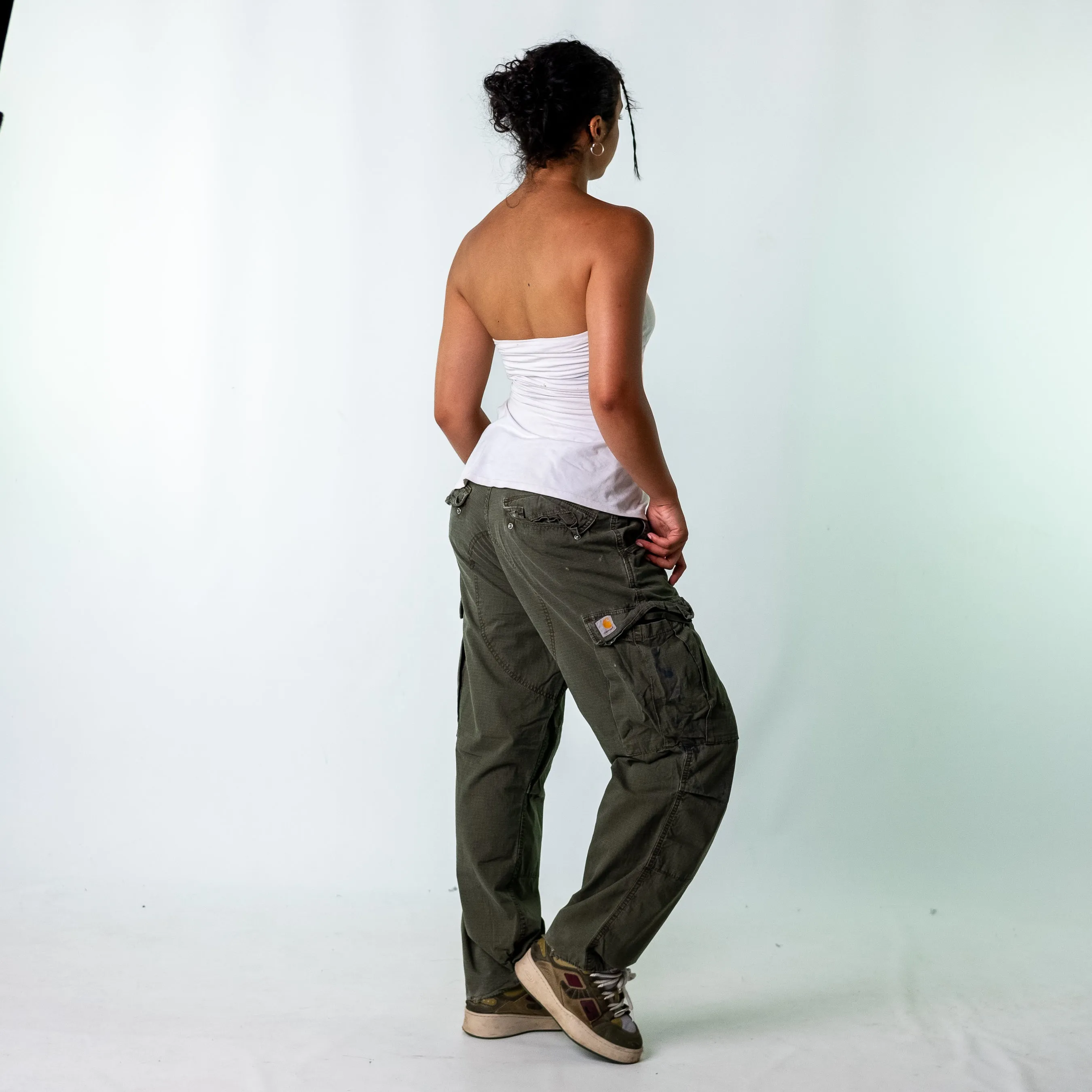 Dark Green y2ks Carhartt Woven Cargo Pants Baggy Pants (34x30)