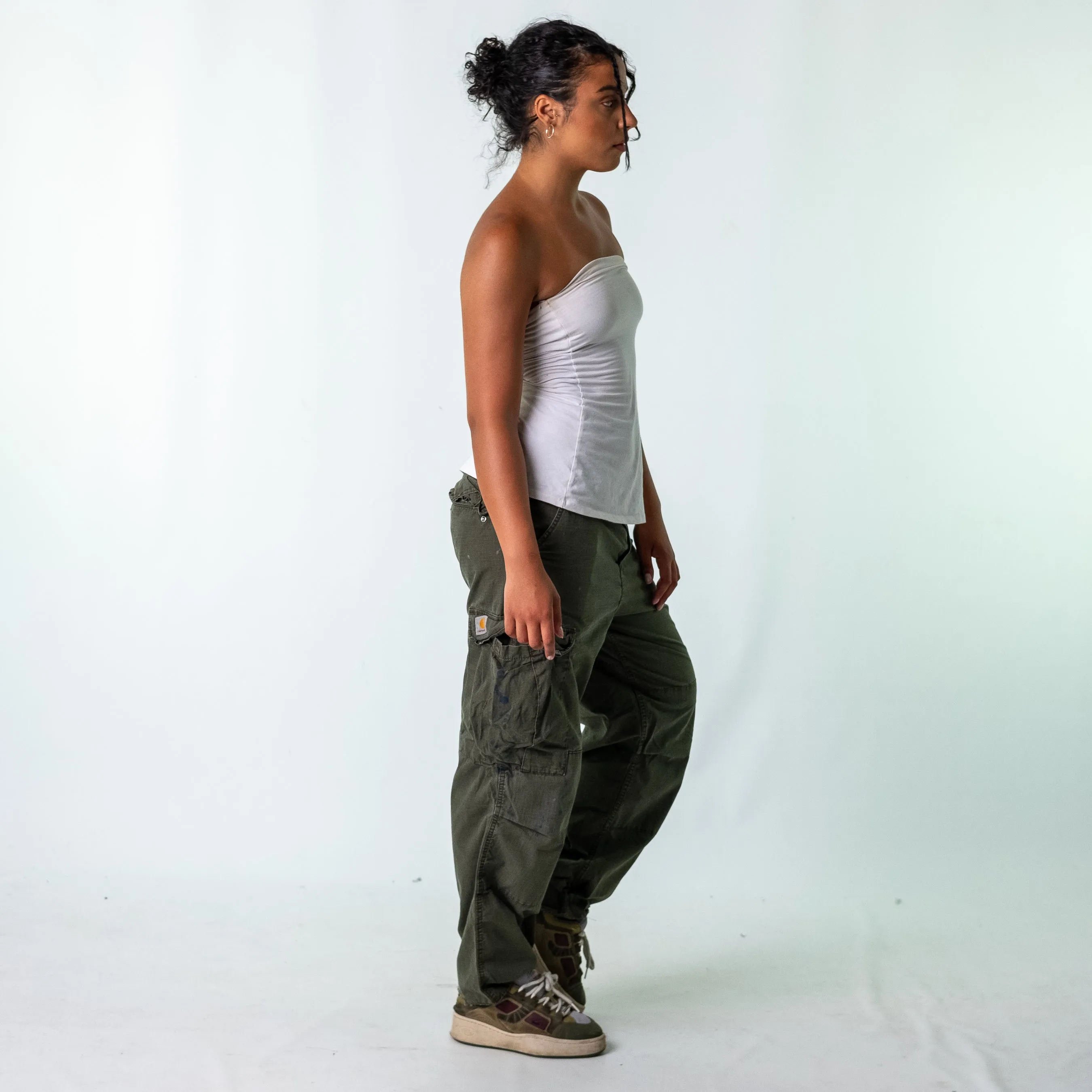 Dark Green y2ks Carhartt Woven Cargo Pants Baggy Pants (34x30)