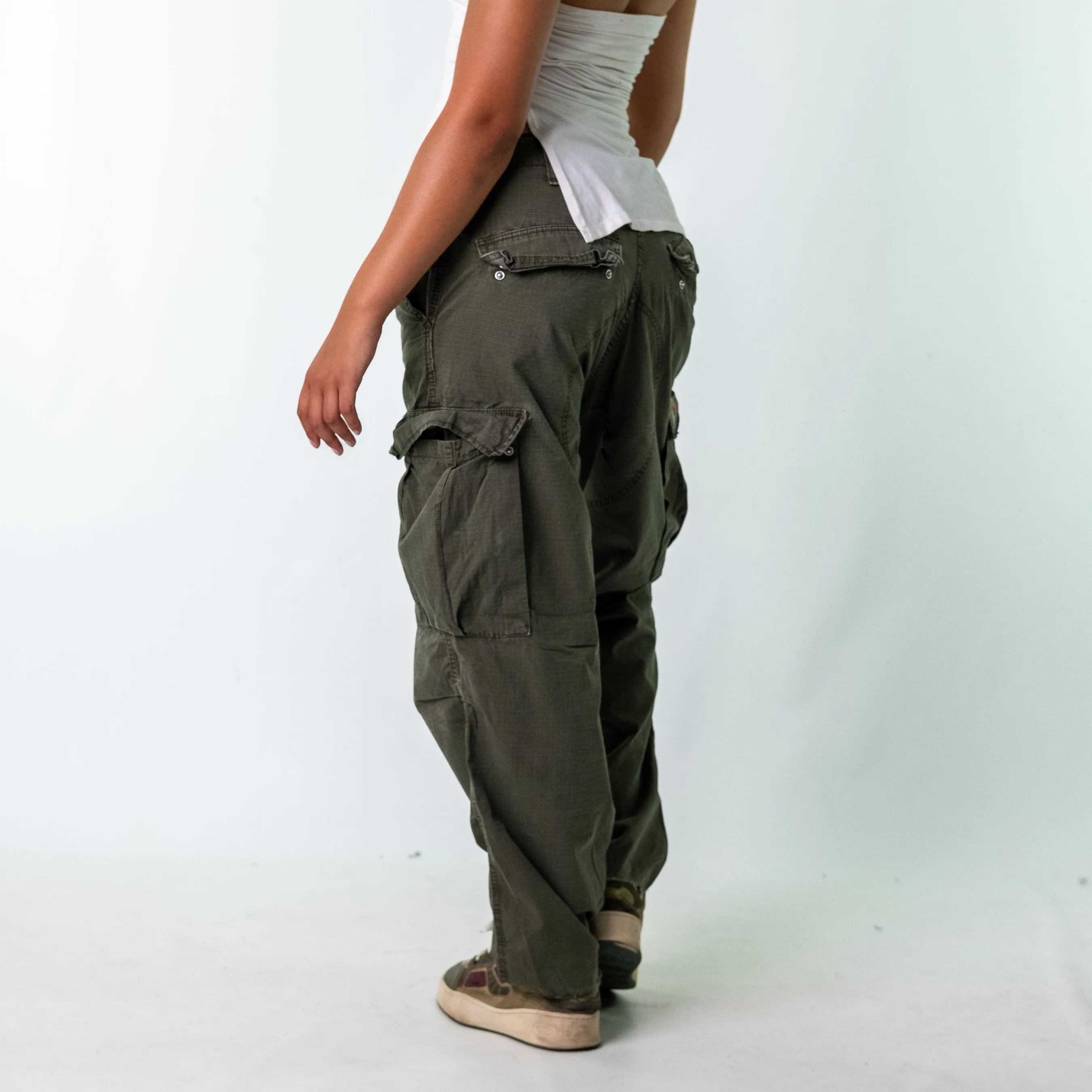 Dark Green y2ks Carhartt Woven Cargo Pants Baggy Pants (34x30)