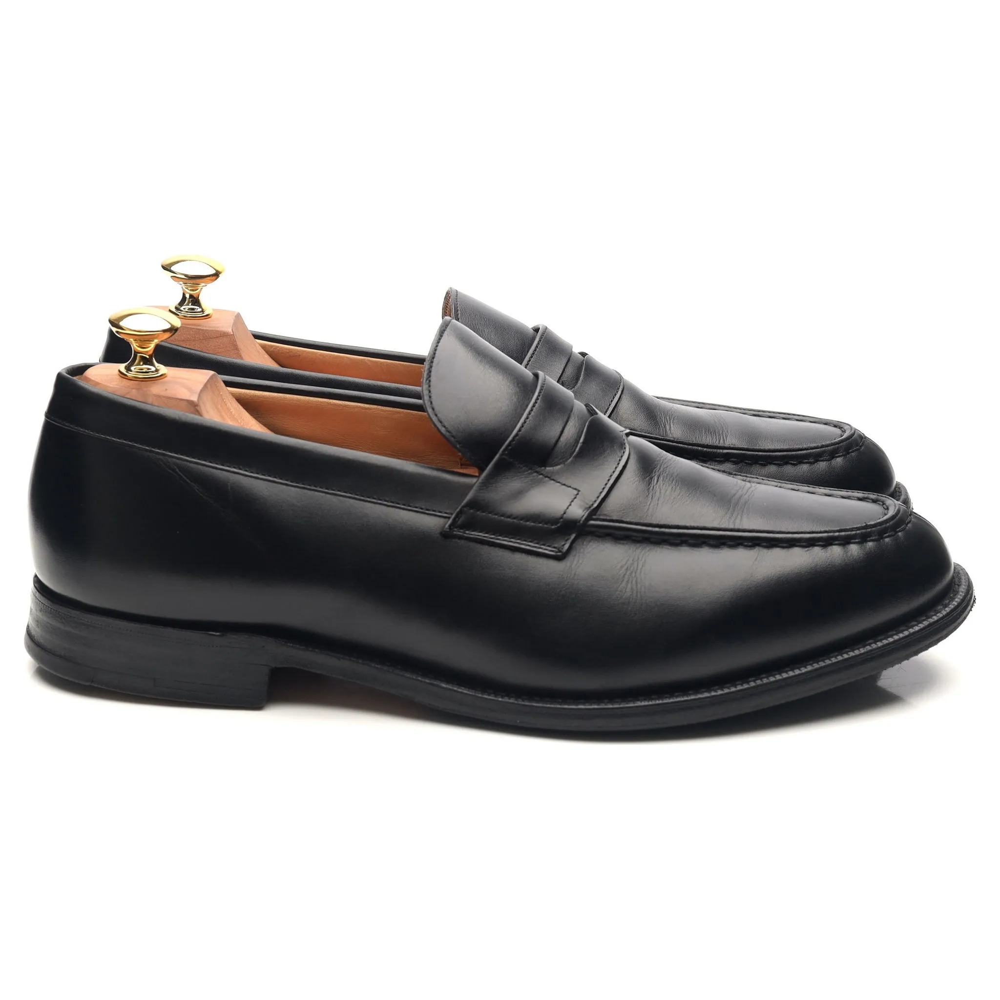 'Darwin' Black Leather Loafers UK 10.5 H