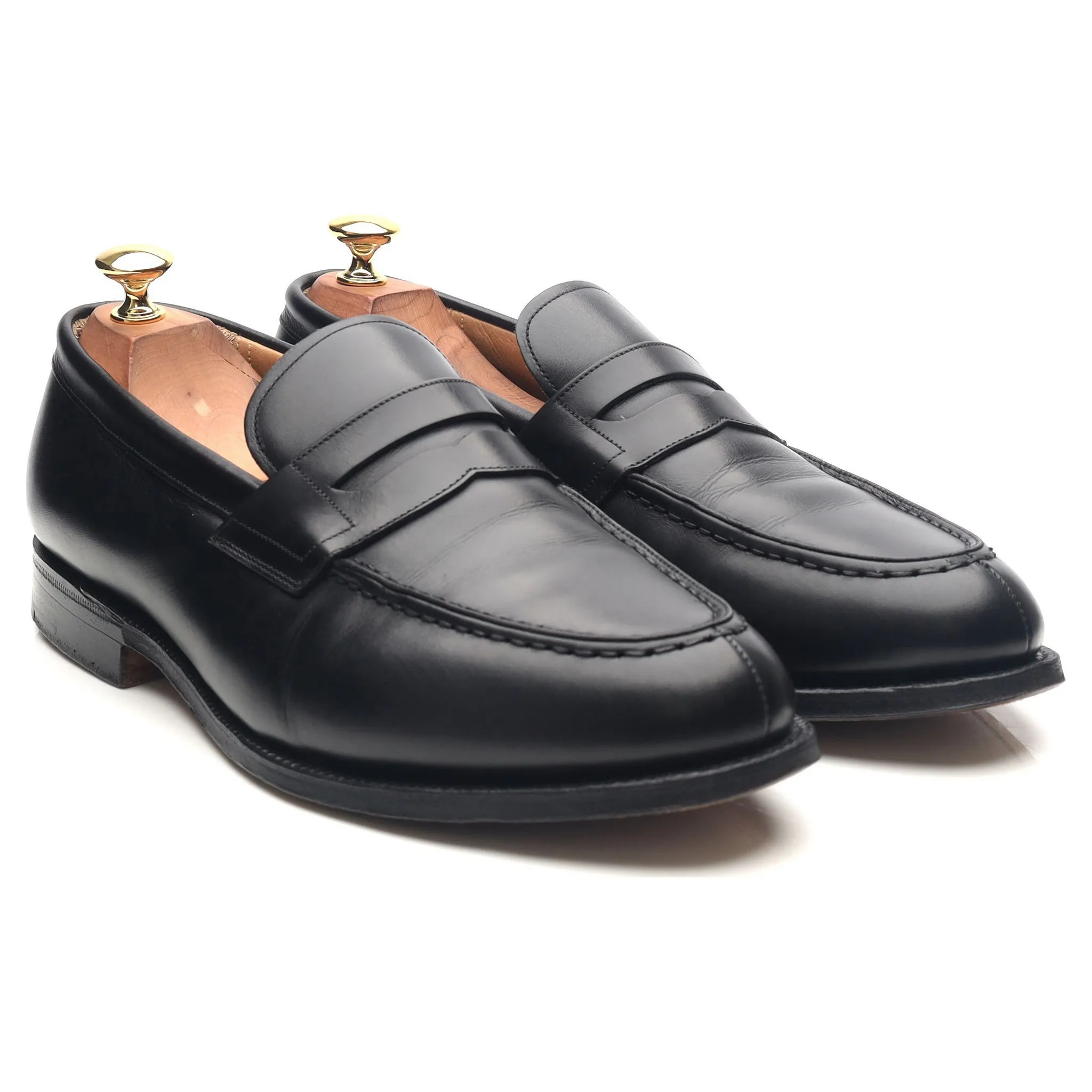 'Darwin' Black Leather Loafers UK 9.5 H