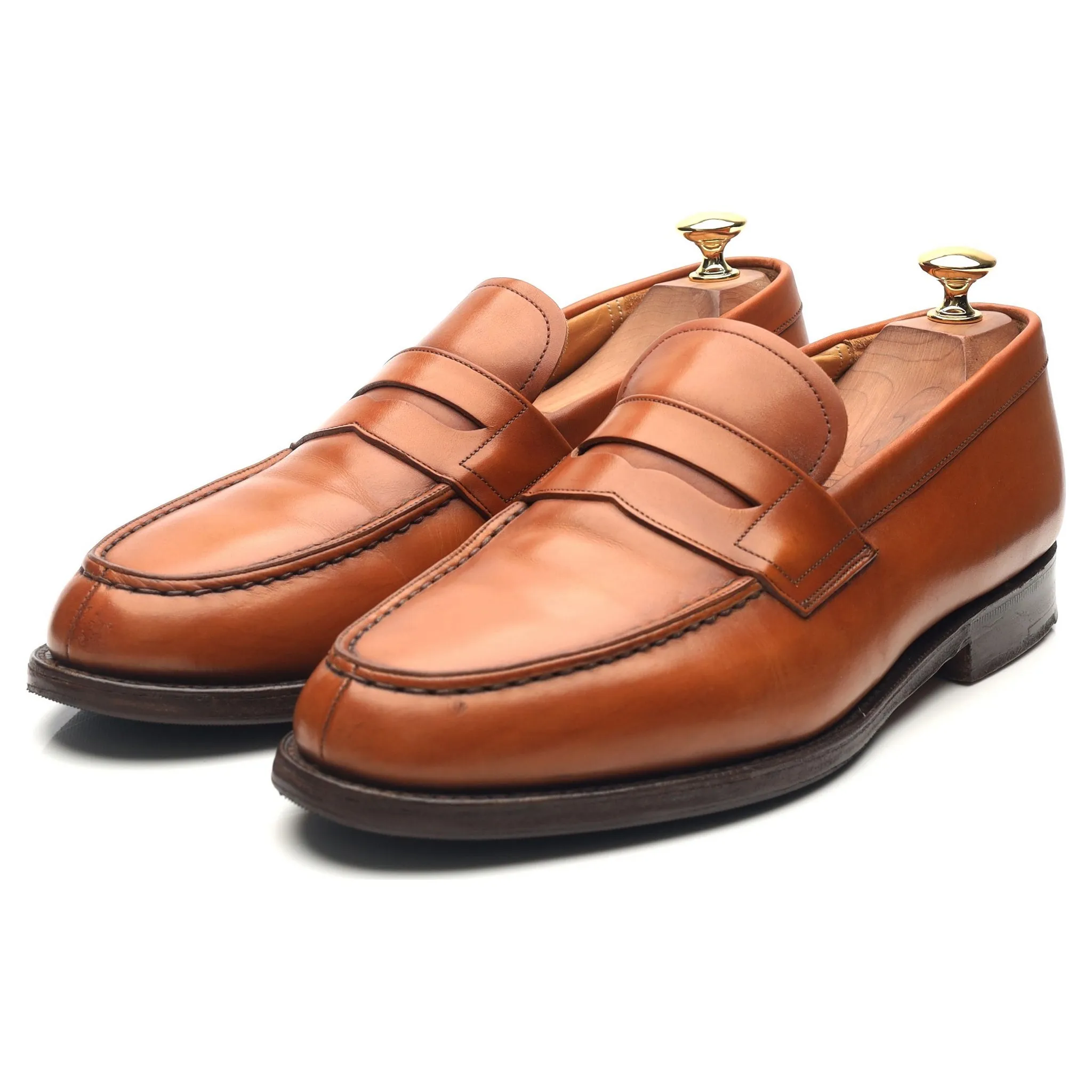 'Darwin' Tan Brown Leather Loafers UK 9 G