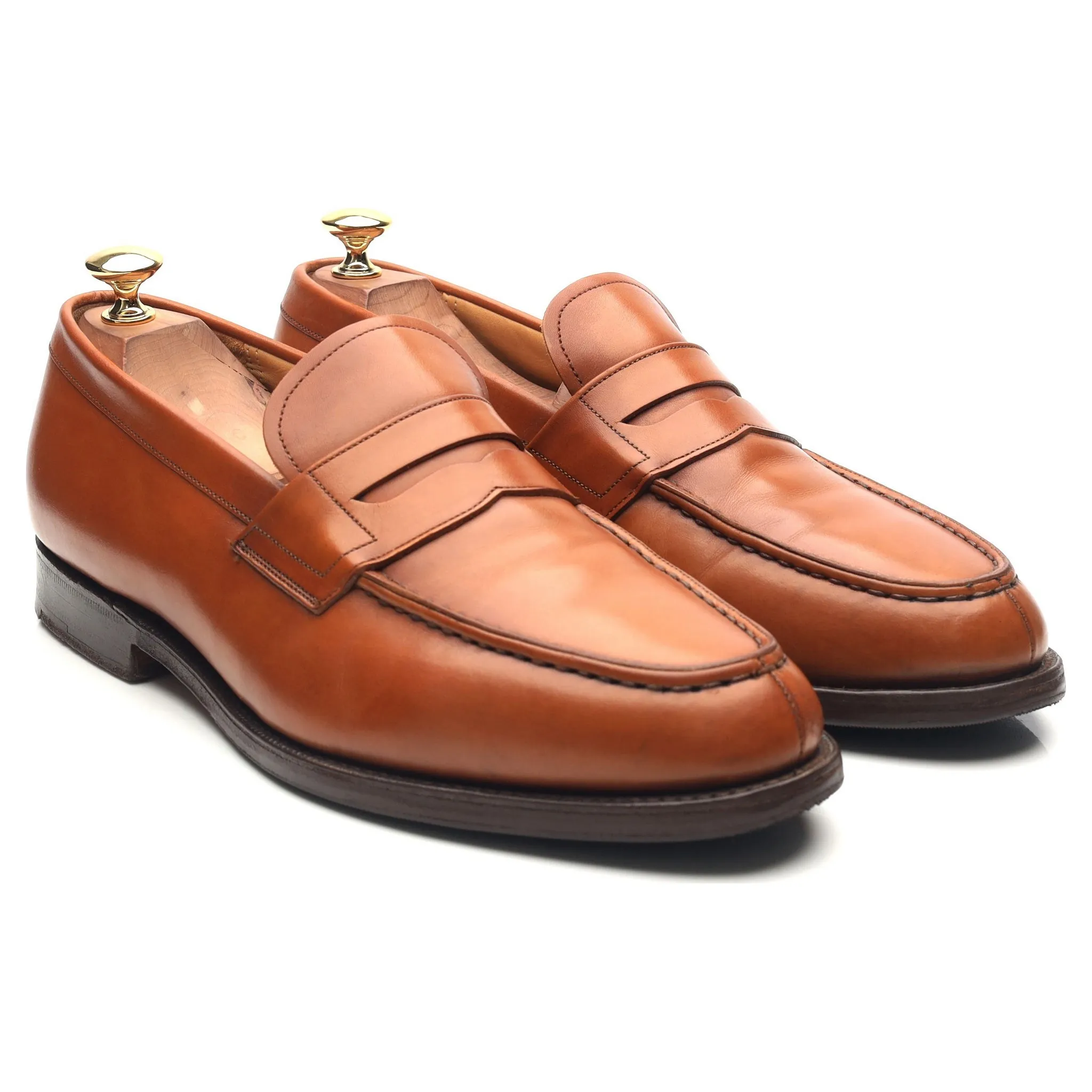 'Darwin' Tan Brown Leather Loafers UK 9 G