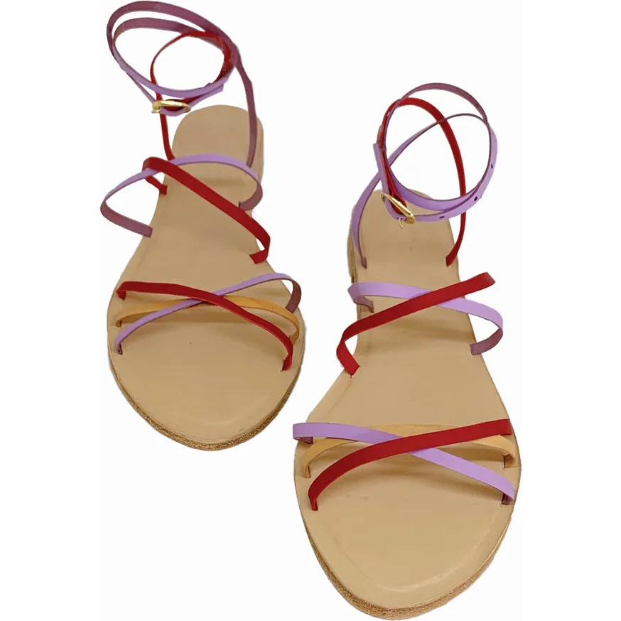 D'Arçé Sandals Women's Kempner Sandal, Lilac/Red