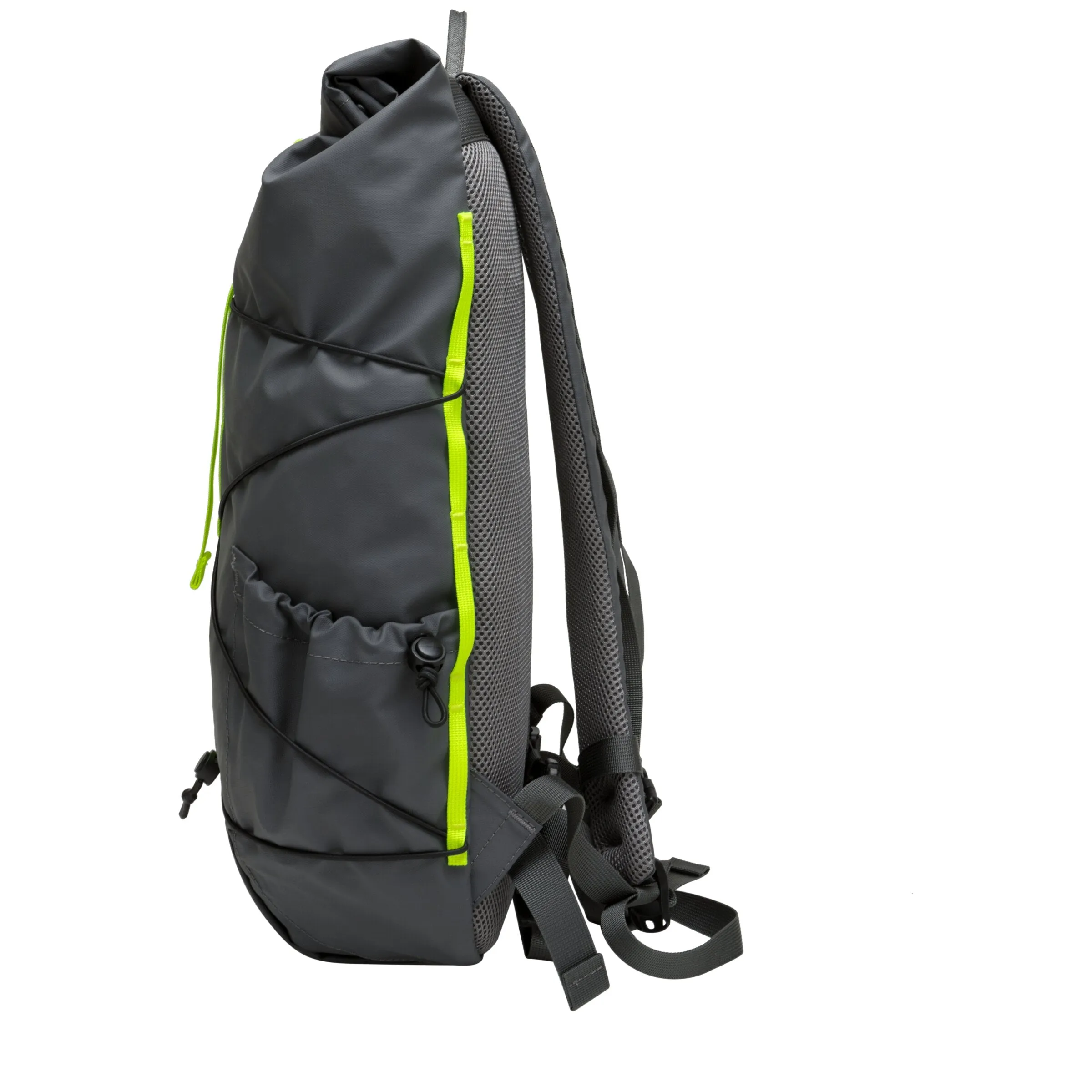 Dayle Roll Top Backpack Grey Neon