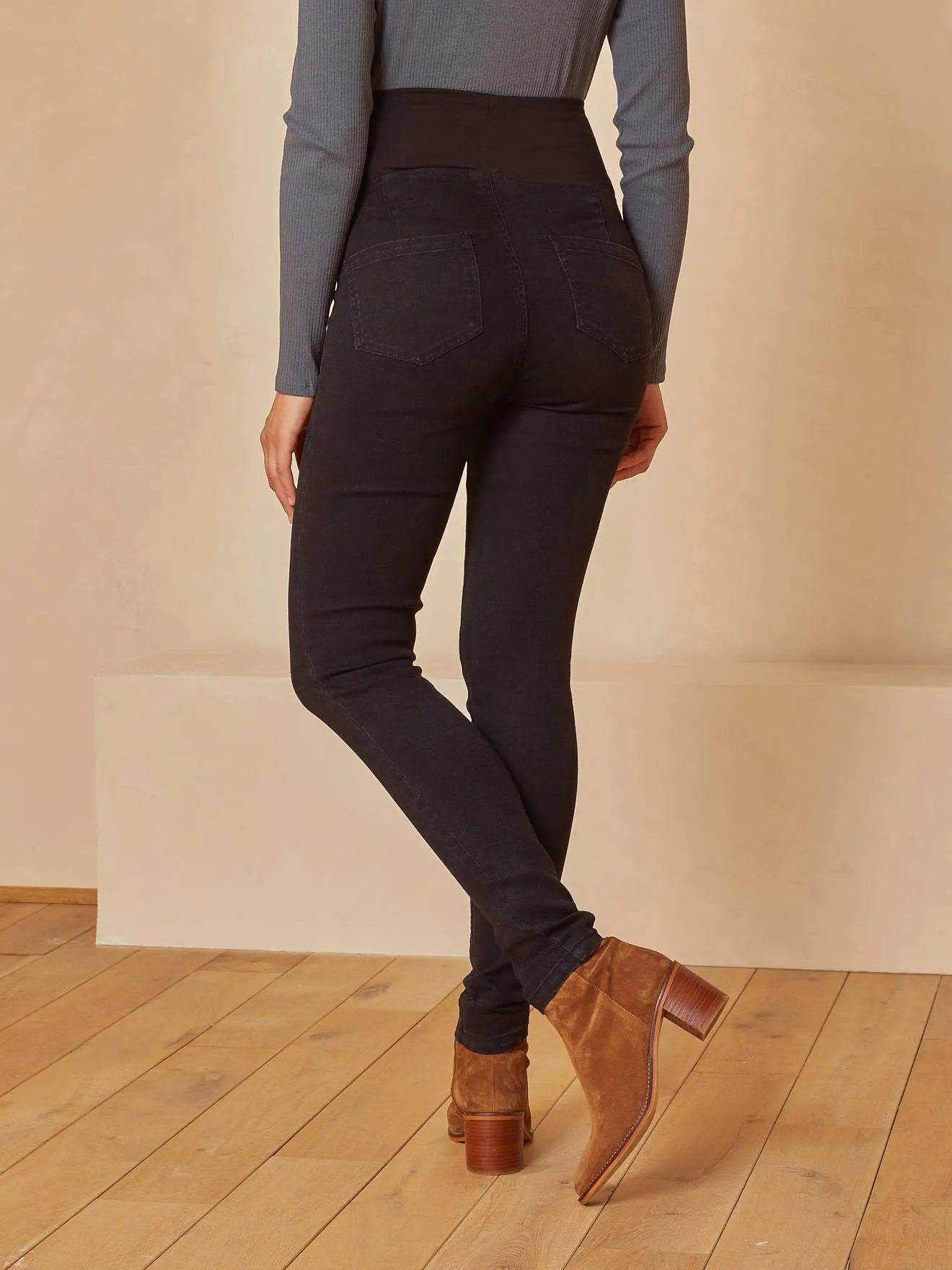 Denim Treggings for Maternity - grey