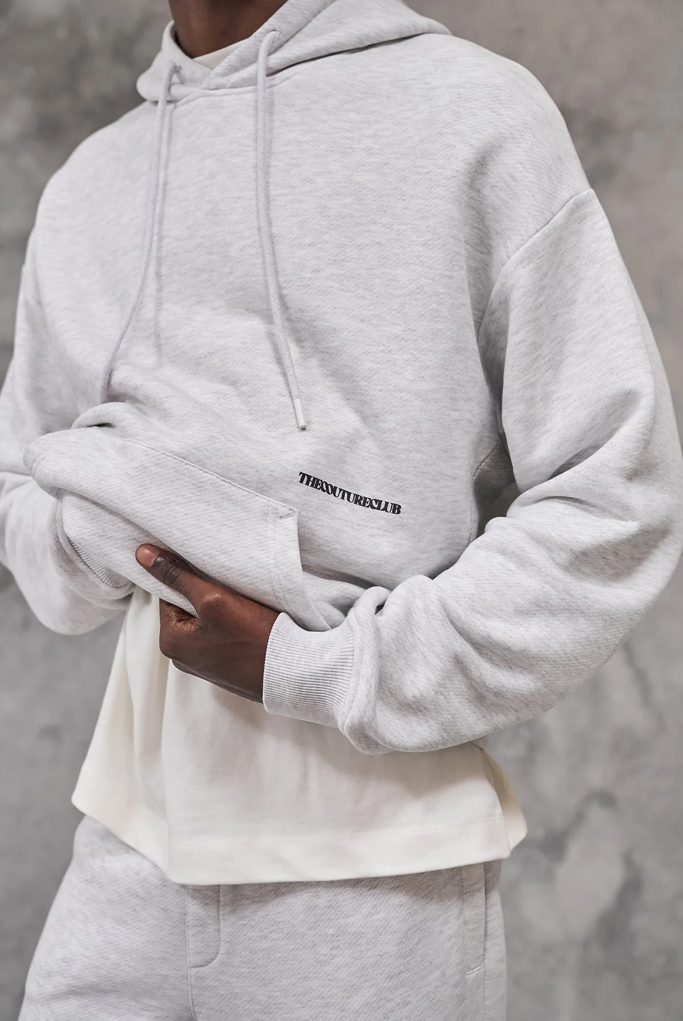 DESIGN DEPARTMENT PANEL HOODIE - GREY MARL