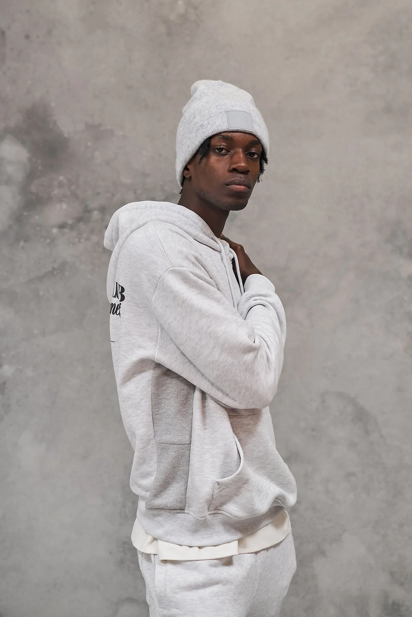 DESIGN DEPARTMENT PANEL HOODIE - GREY MARL