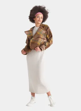Dex Cropped Plaid Moto Jacket