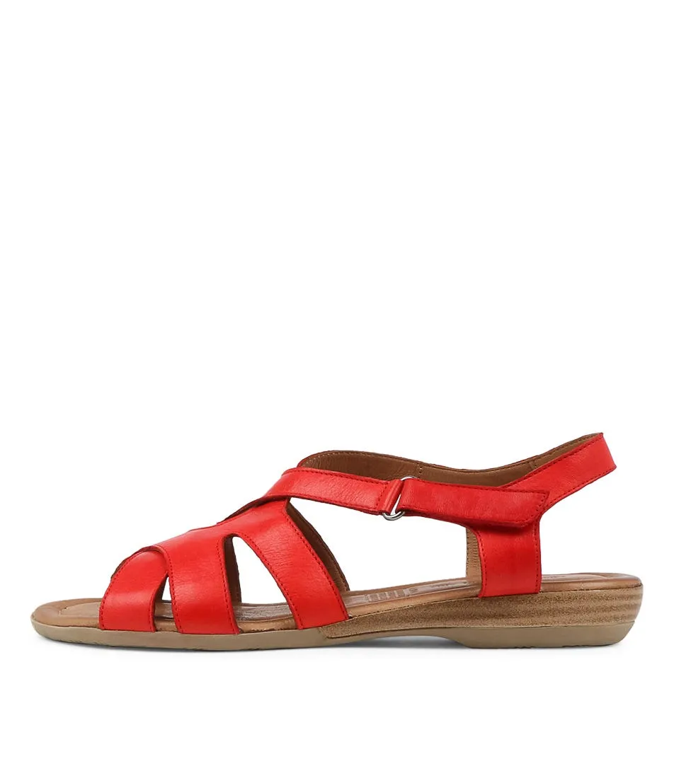 DIANA FERRARI Albaha Red Leather Sandals