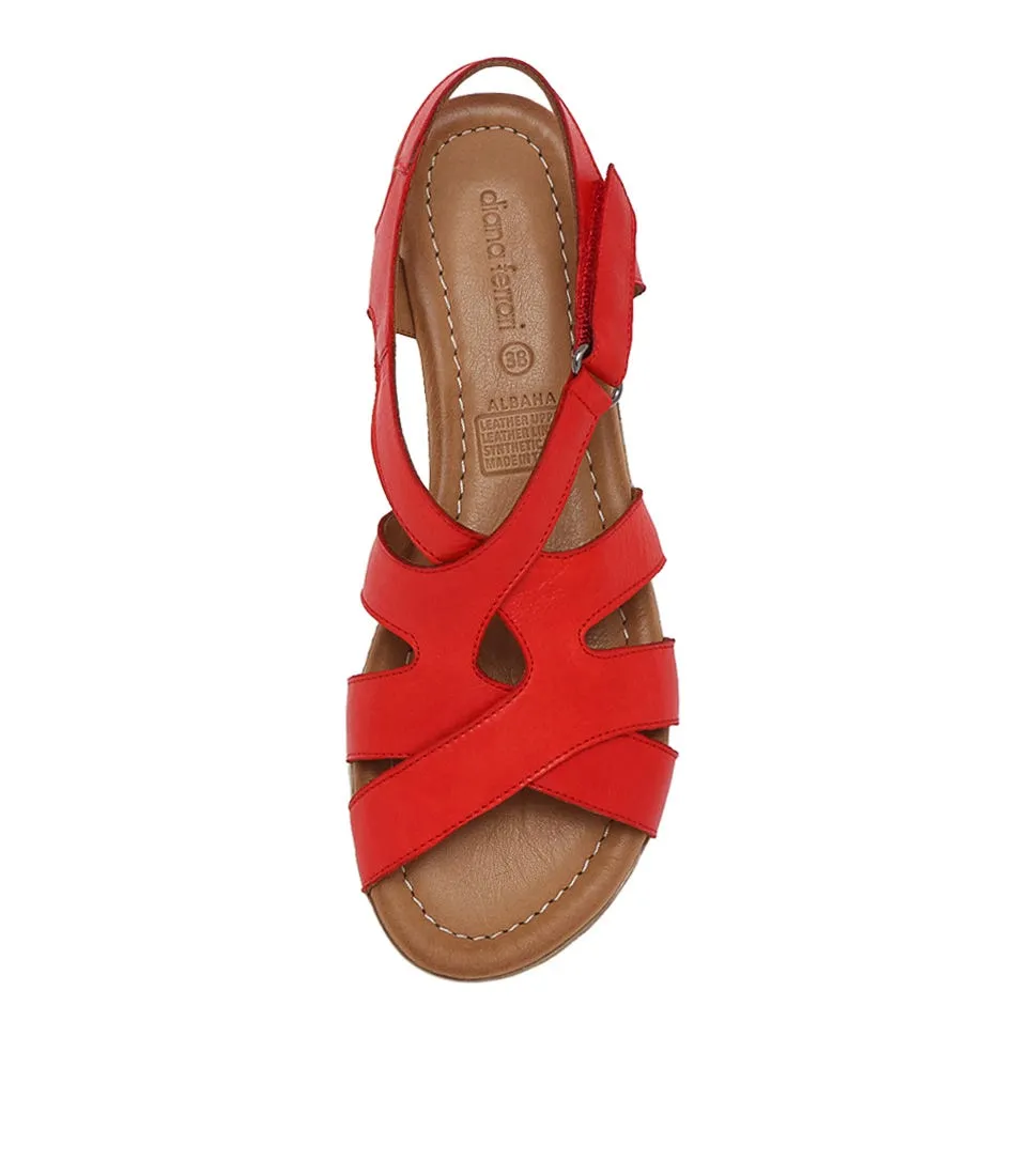 DIANA FERRARI Albaha Red Leather Sandals