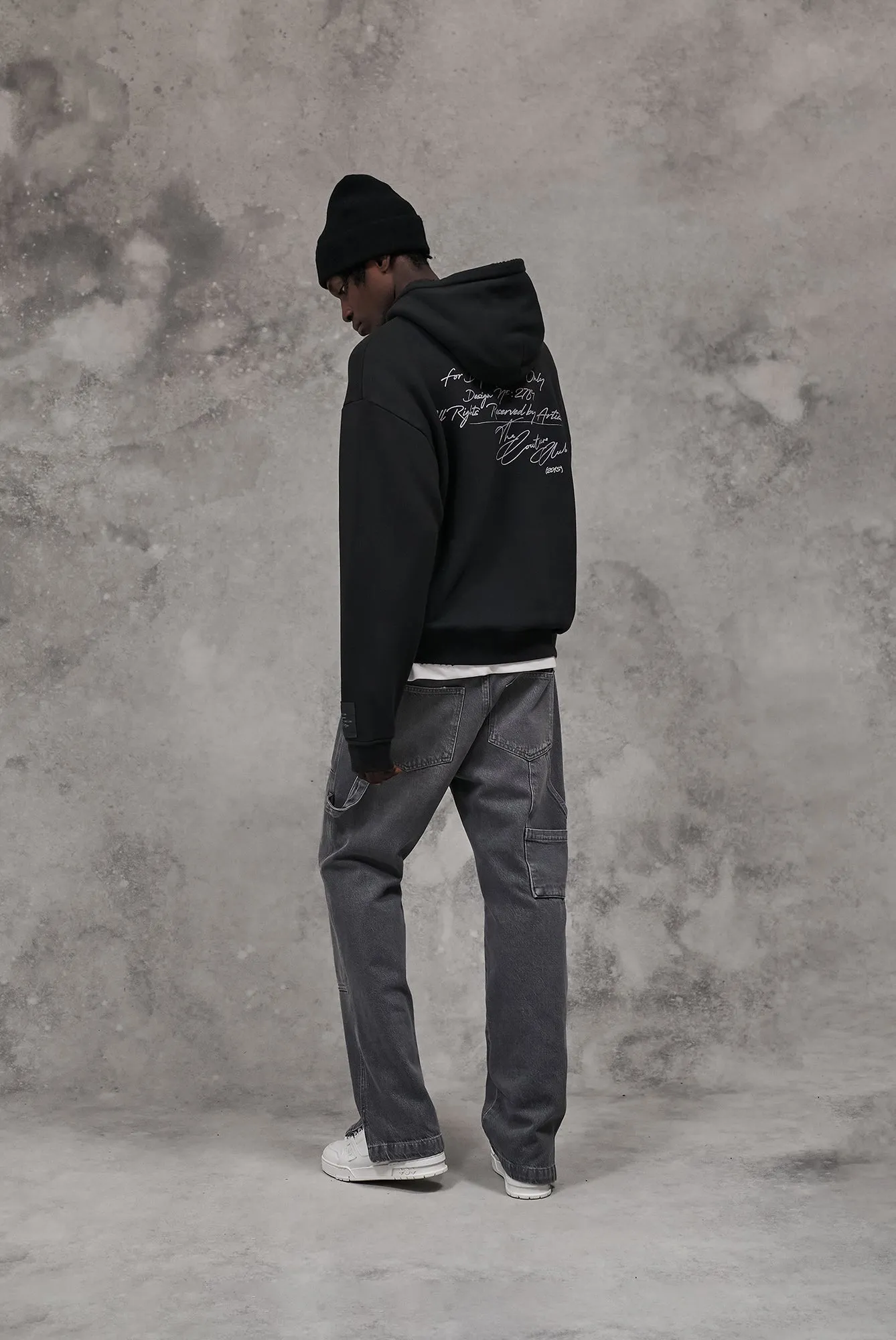 DISPLAY USE ONLY RELAXED HOODIE - WASHED CHARCOAL