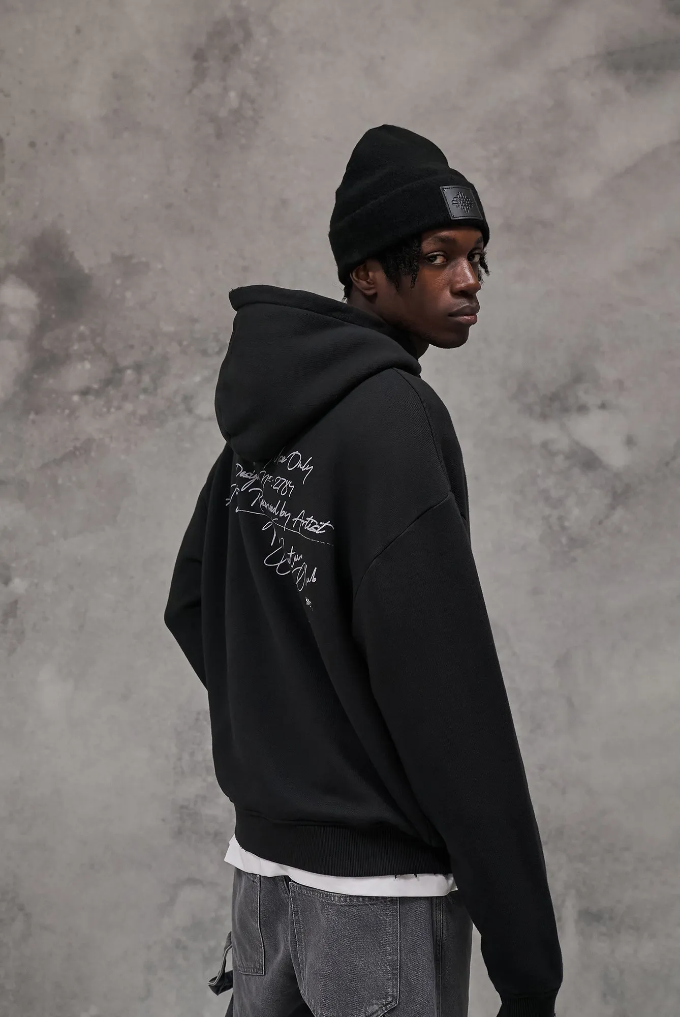 DISPLAY USE ONLY RELAXED HOODIE - WASHED CHARCOAL