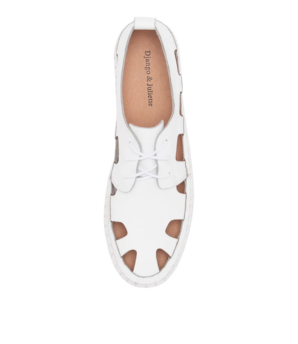 DJANGO & JULIETTE Bahar White Leather Sneakers