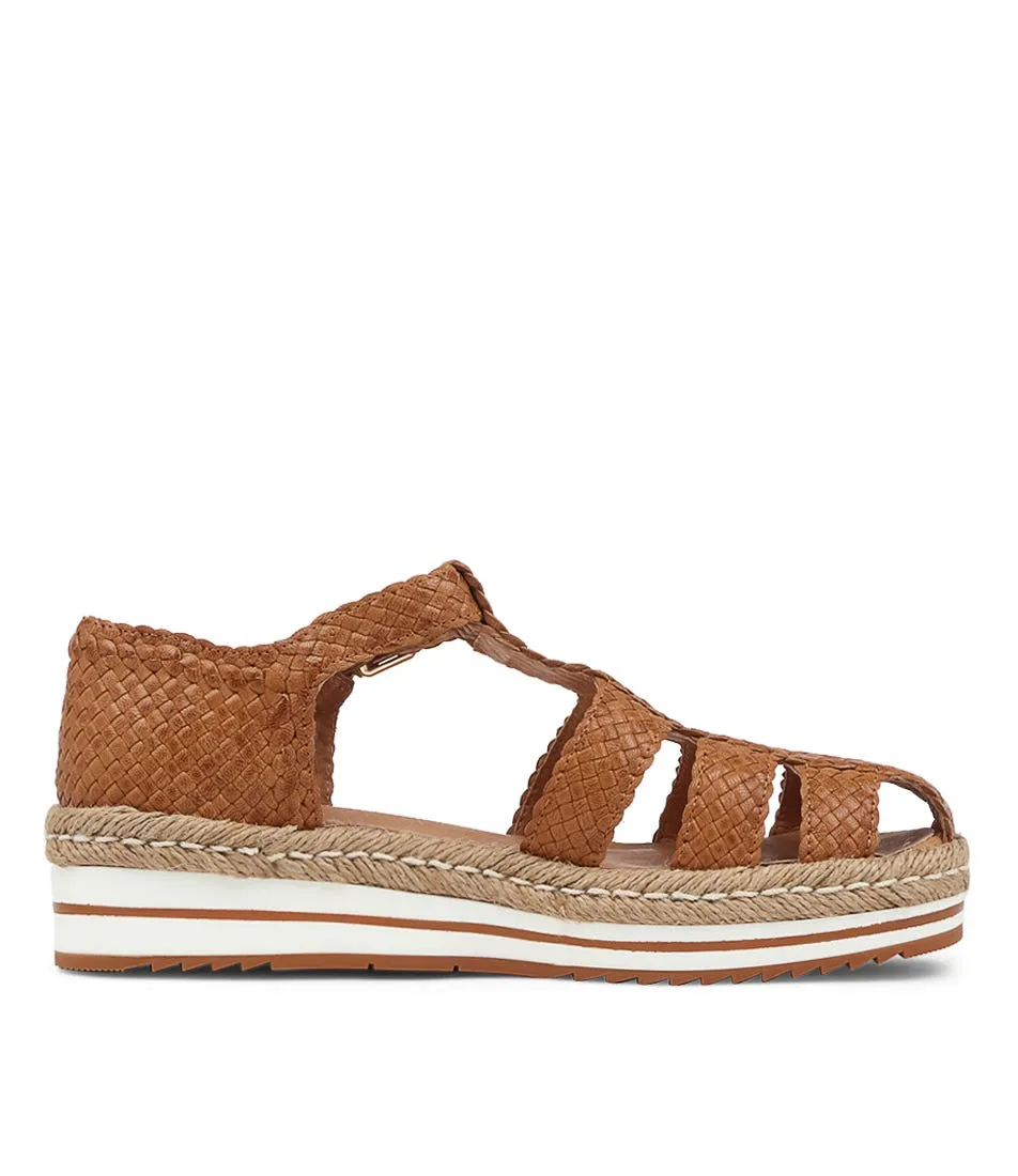 DJANGO & JULIETTE Eabbie Tan Weave Flat Sandals