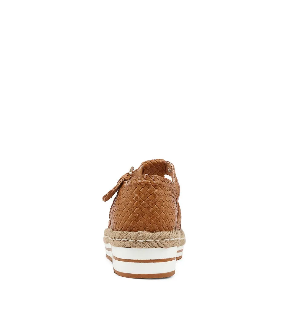 DJANGO & JULIETTE Eabbie Tan Weave Flat Sandals