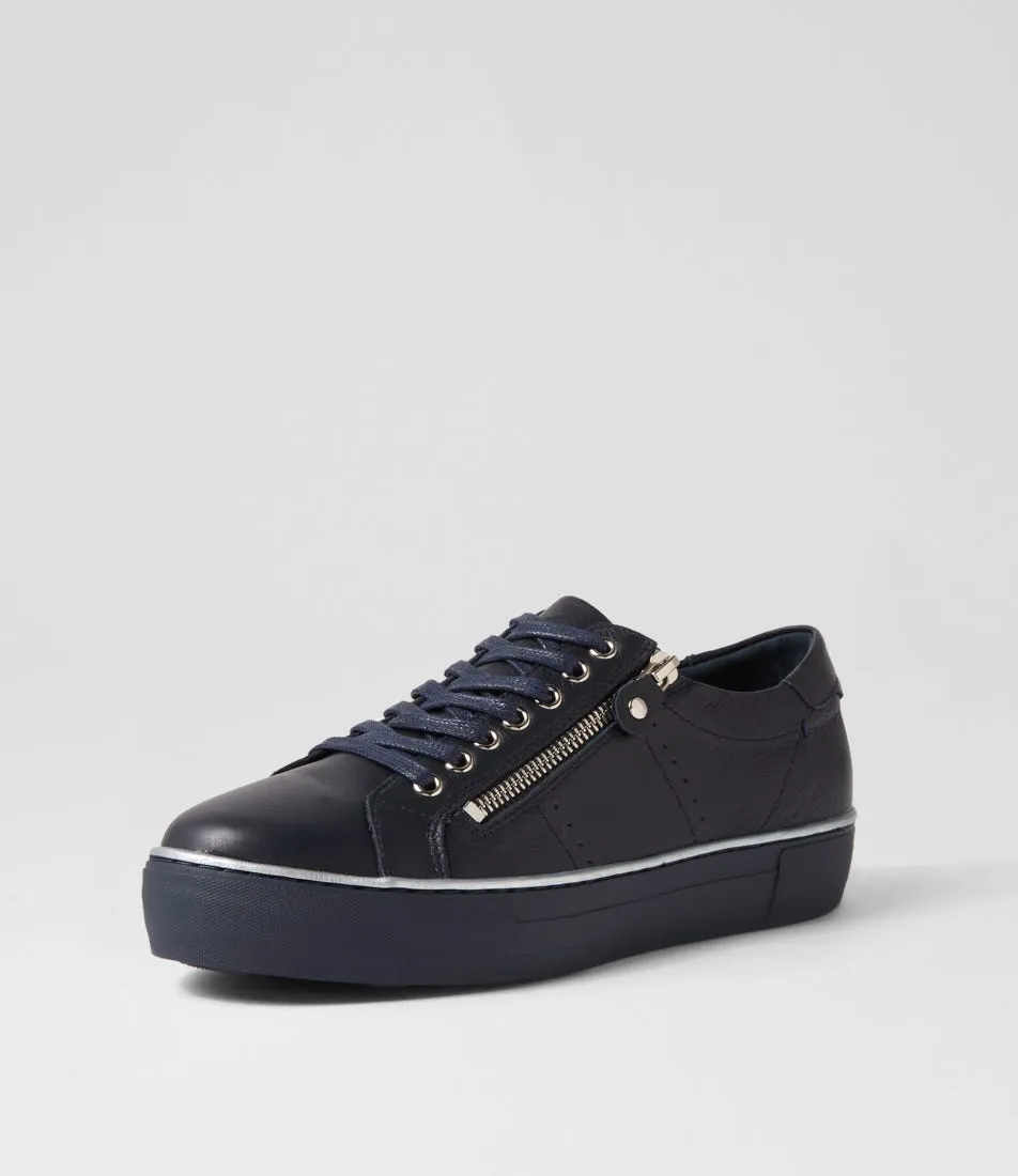 DJANGO & JULIETTE Froggy Navy Leather Sneakers
