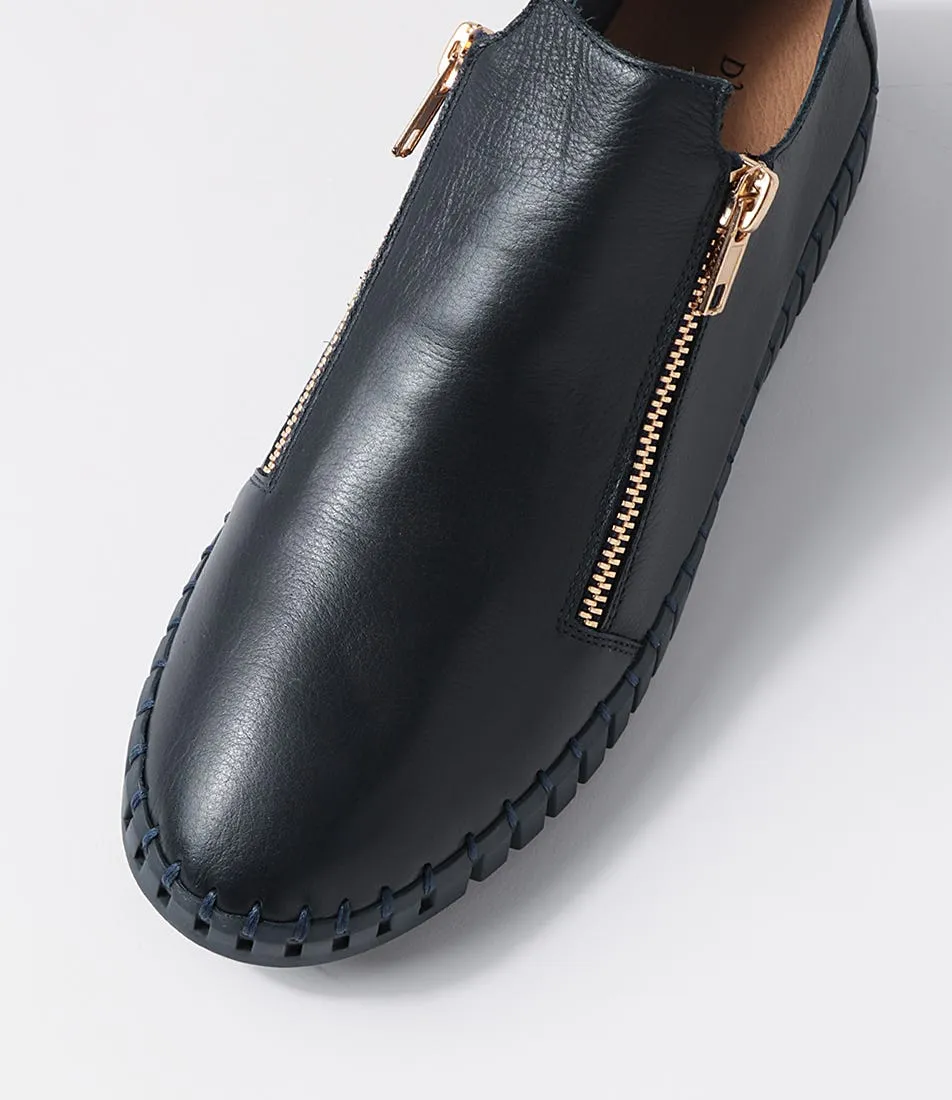 DJANGO & JULIETTE Havika Navy Leather Sneakers