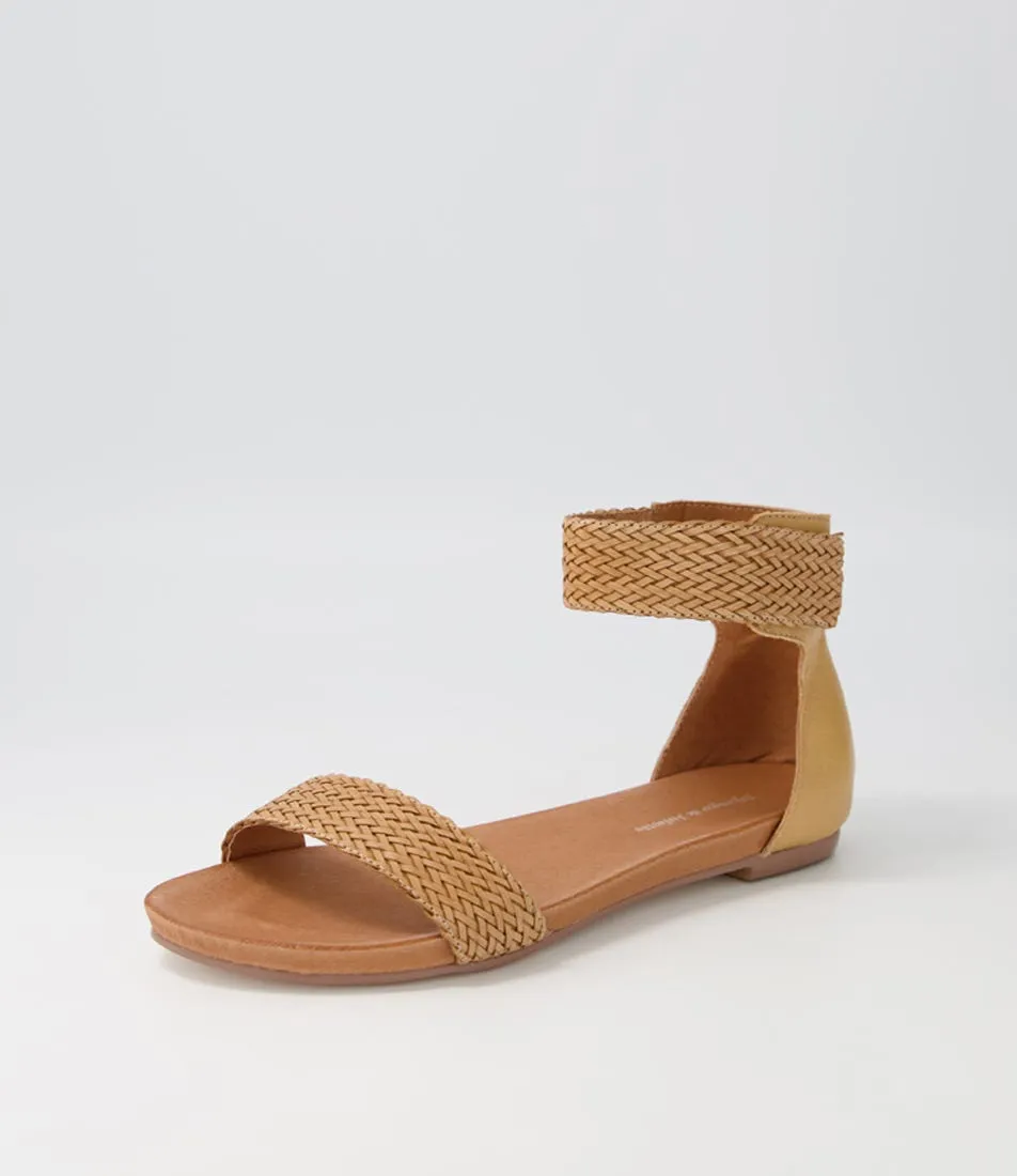 DJANGO & JULIETTE Jellan Biscuit Weave Leather Sandals