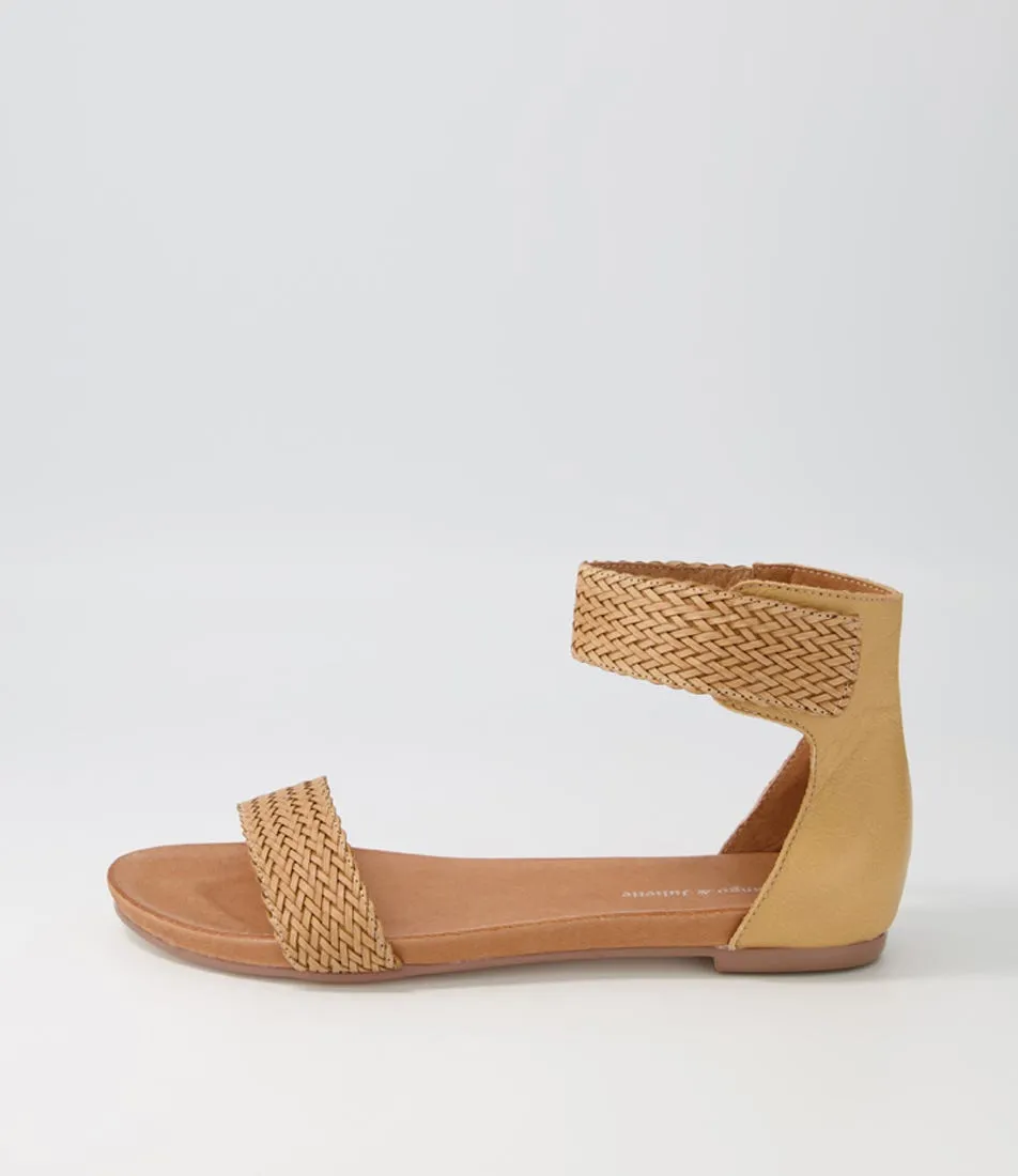 DJANGO & JULIETTE Jellan Biscuit Weave Leather Sandals