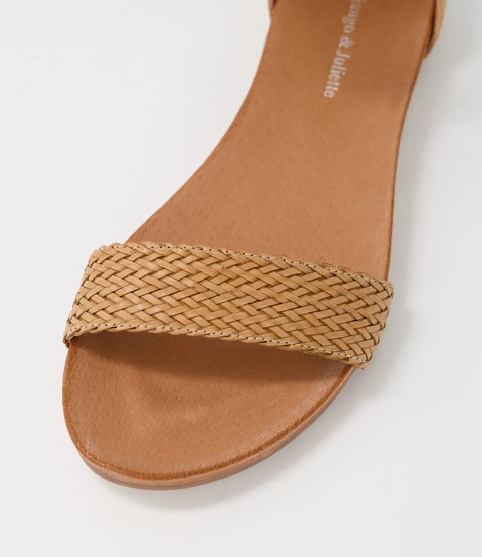 DJANGO & JULIETTE Jellan Biscuit Weave Leather Sandals