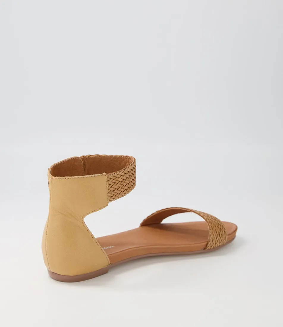 DJANGO & JULIETTE Jellan Biscuit Weave Leather Sandals